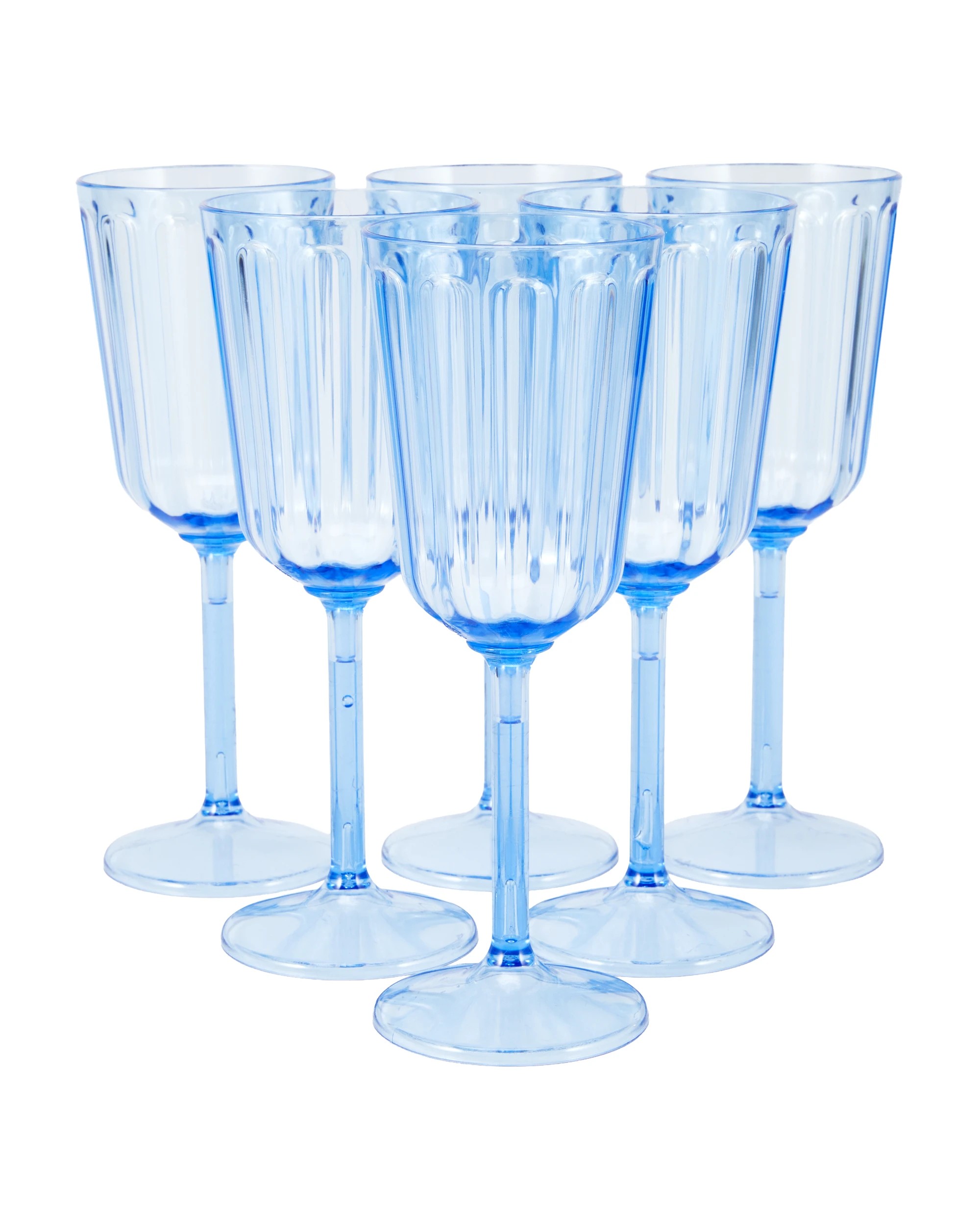 1 6 Reusable Blue Wine Cups, 1 of 5