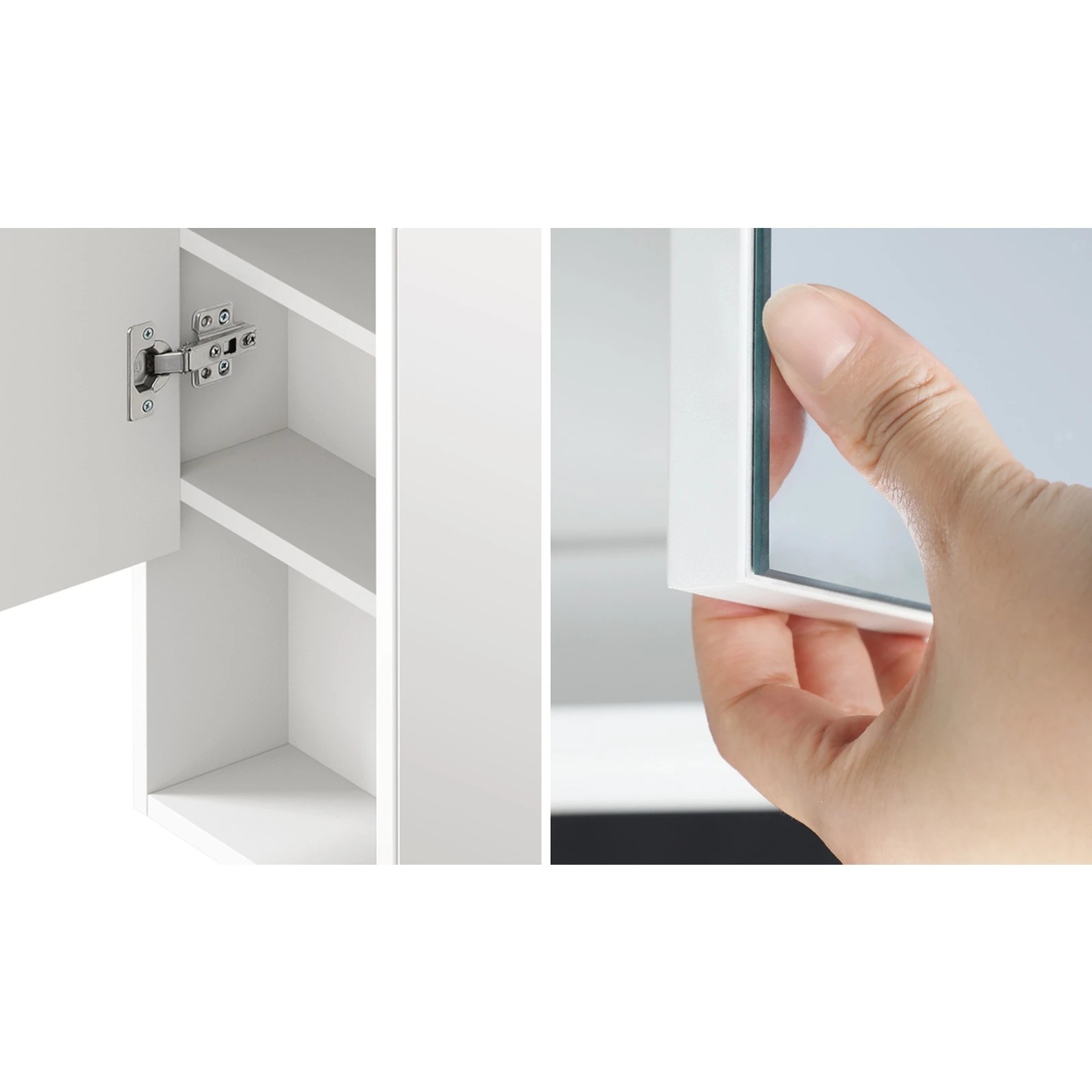 4 Welba Bathroom Mirror Cabinet Storage 750x750mm - White, 4 of 7