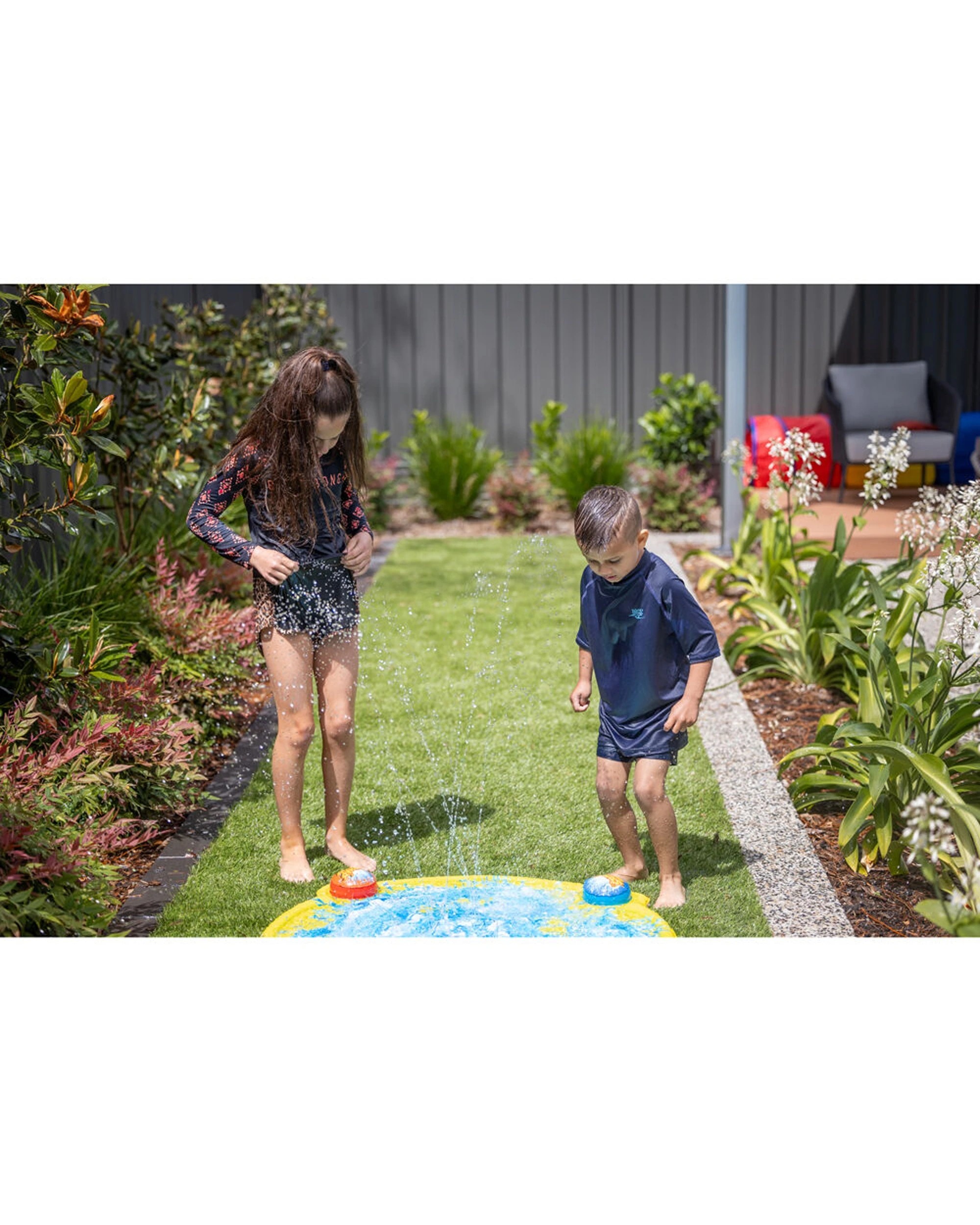 7 Go Play Stomp N Splash Blast Pad Inflatable Backyard Water Fun Kids - Multi, 7 of 9