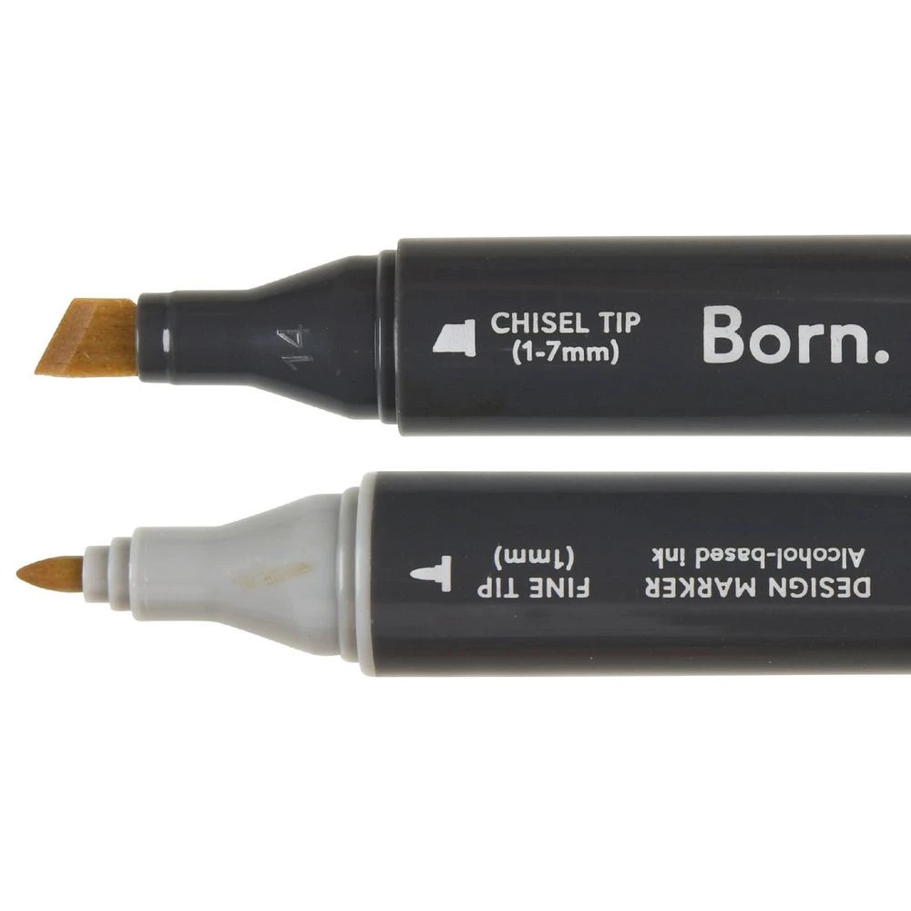 2 Born Professional Dual-Tip Artist Marker Milk Tea E187, 2 of 4