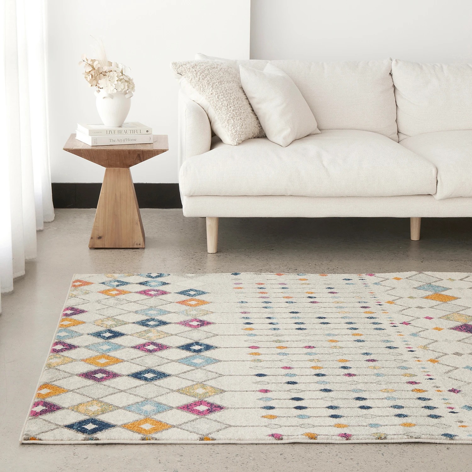 1 Common Ground Rugs Phantom 356 230x160cm - Medium Power Loomed Pet Friendly Floor Rug - Natural, 1 of 9