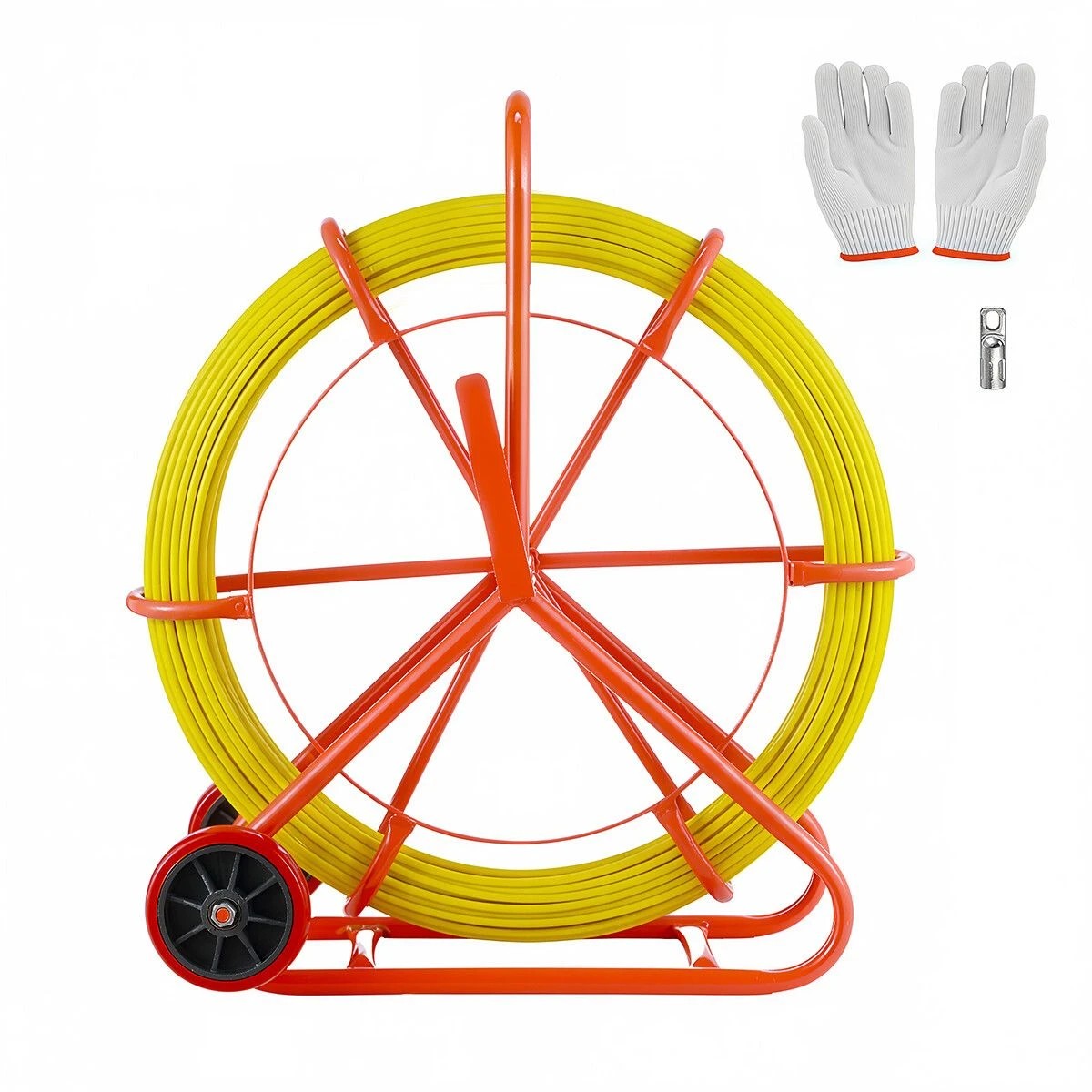 2 AUSWAY 100mx8mm Fibreglass Duct Rodder Fish Tape Puller with Wheels NBN Electrical Cable Pulling Rod, 2 of 3