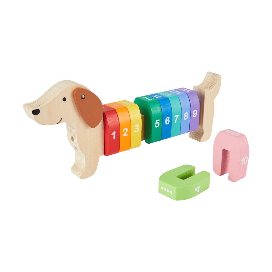 1 Wooden Play Count and Stack Dog, 1 of 8