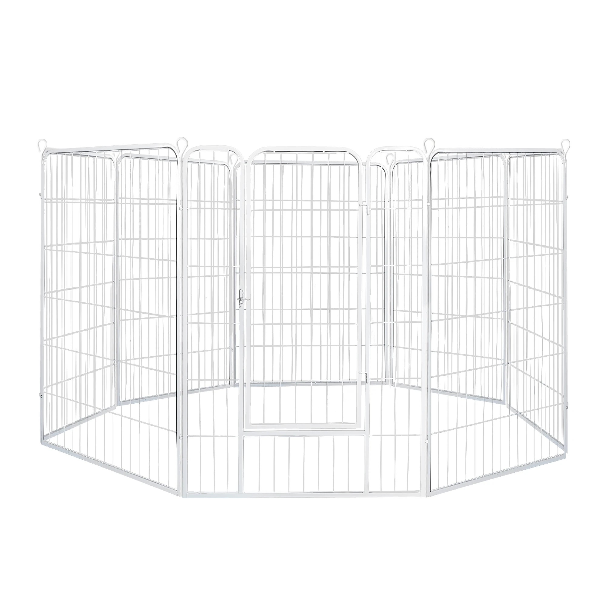 1 Pawz 8 Panel Pet Playpen White 48 Inch, 1 of 6