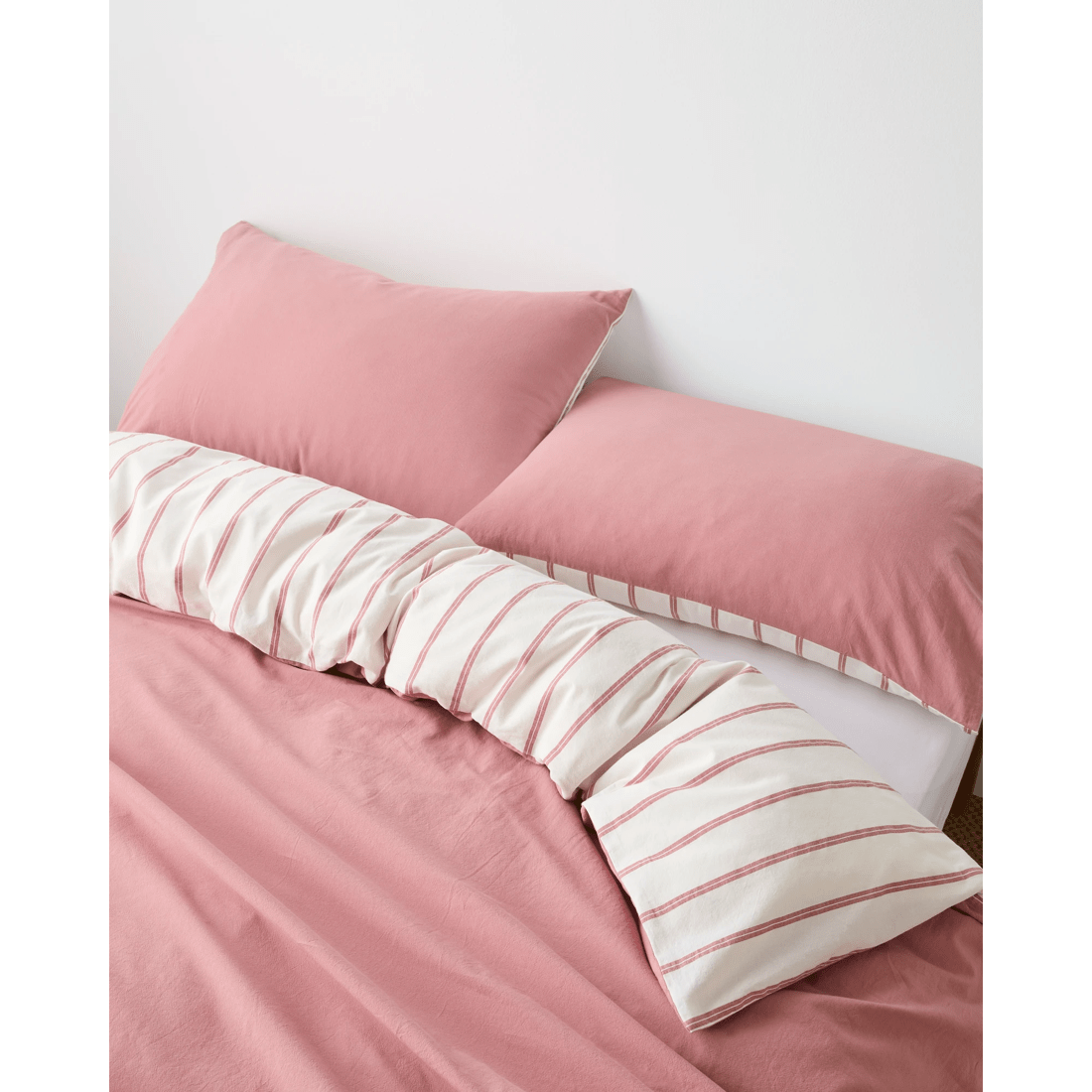 3 Arlo Stonewash Stripe Quilt Cover Set
 - King Bed
 - Pink, 3 of 6