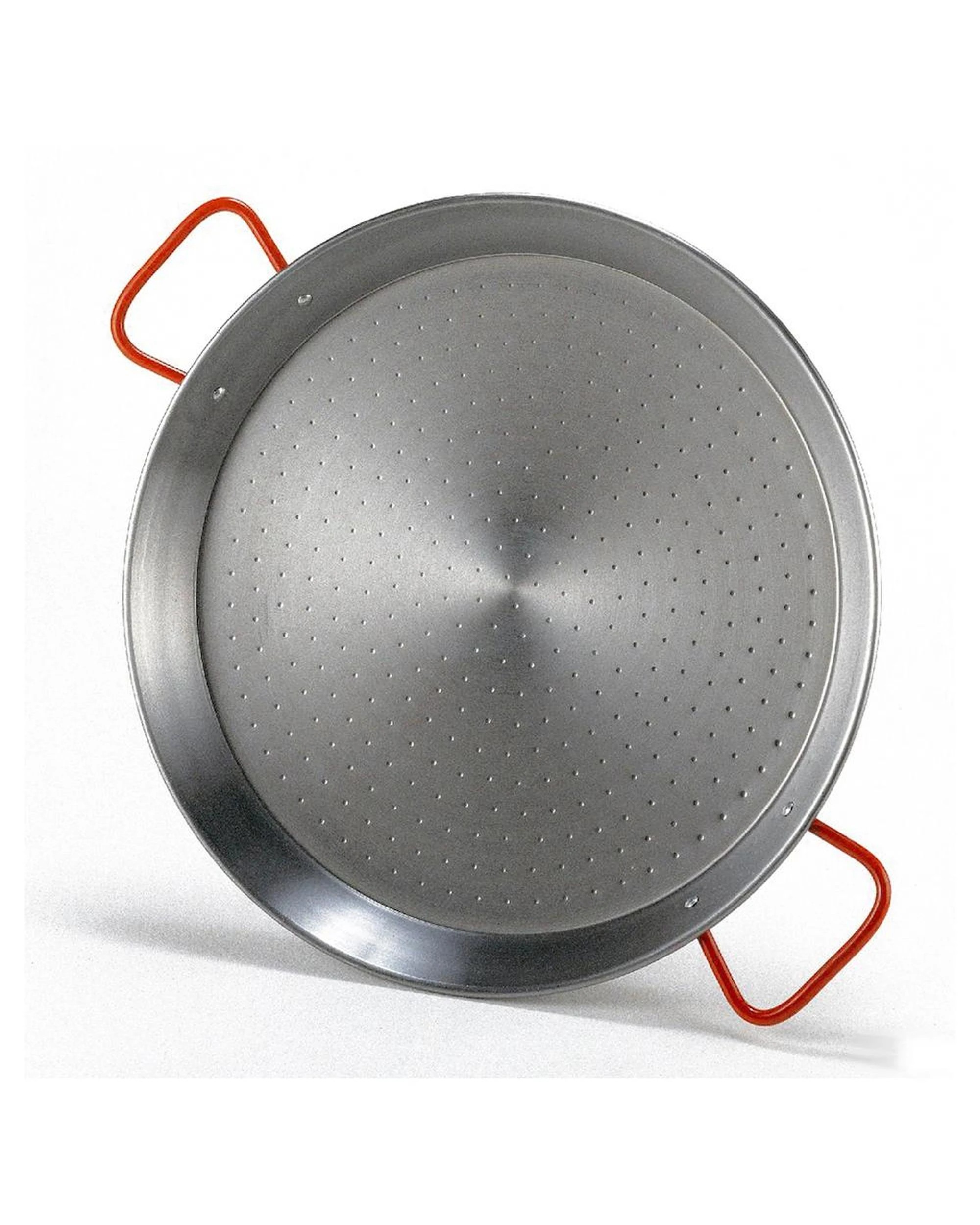 1 Garcima High Carbon Polished Paella Pan with Red Handles 34cm, 1 of 4