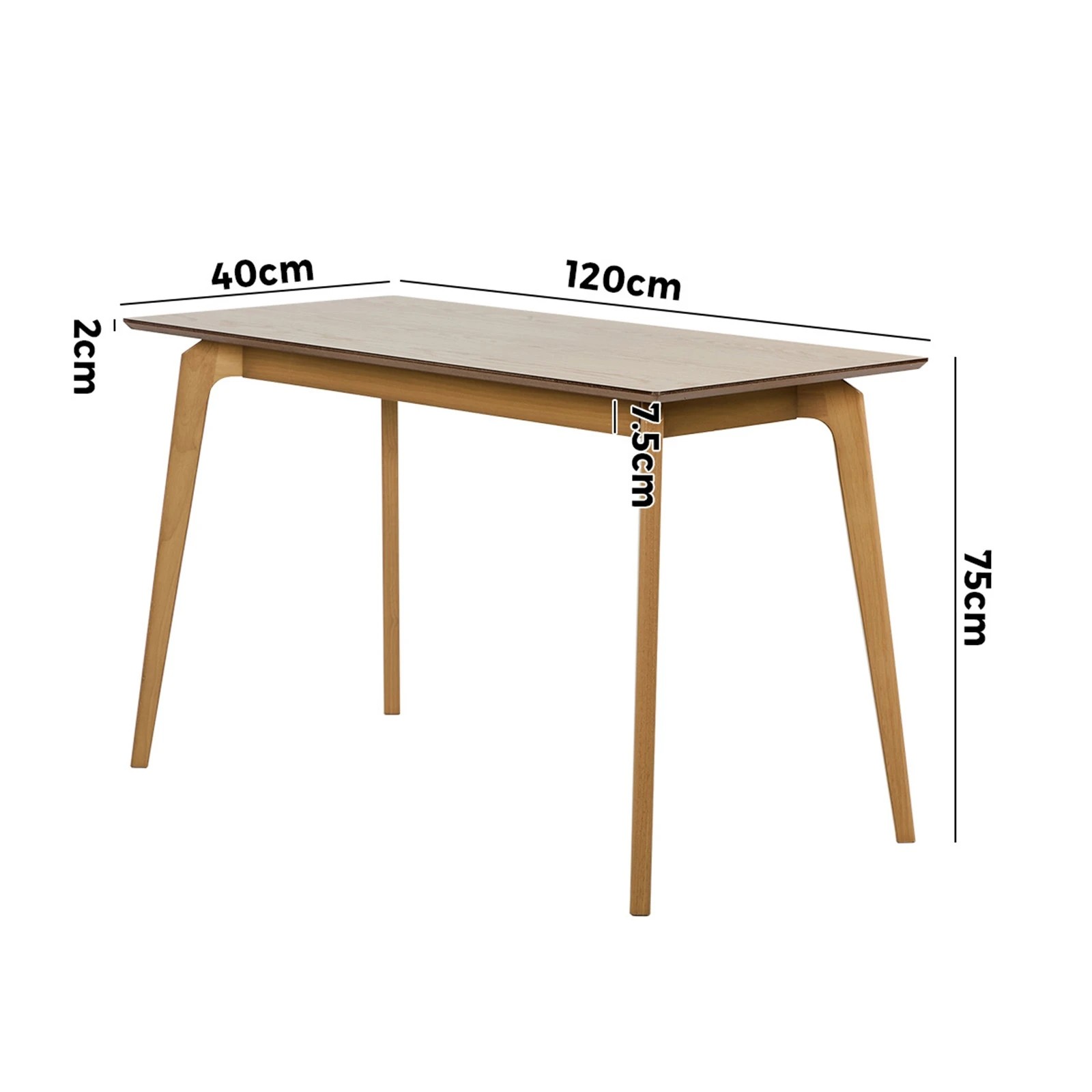 2 Oikiture Wooden Dining Table 120cm Rectangular 4 Seater Pinewood Legs - Natural, 2 of 9