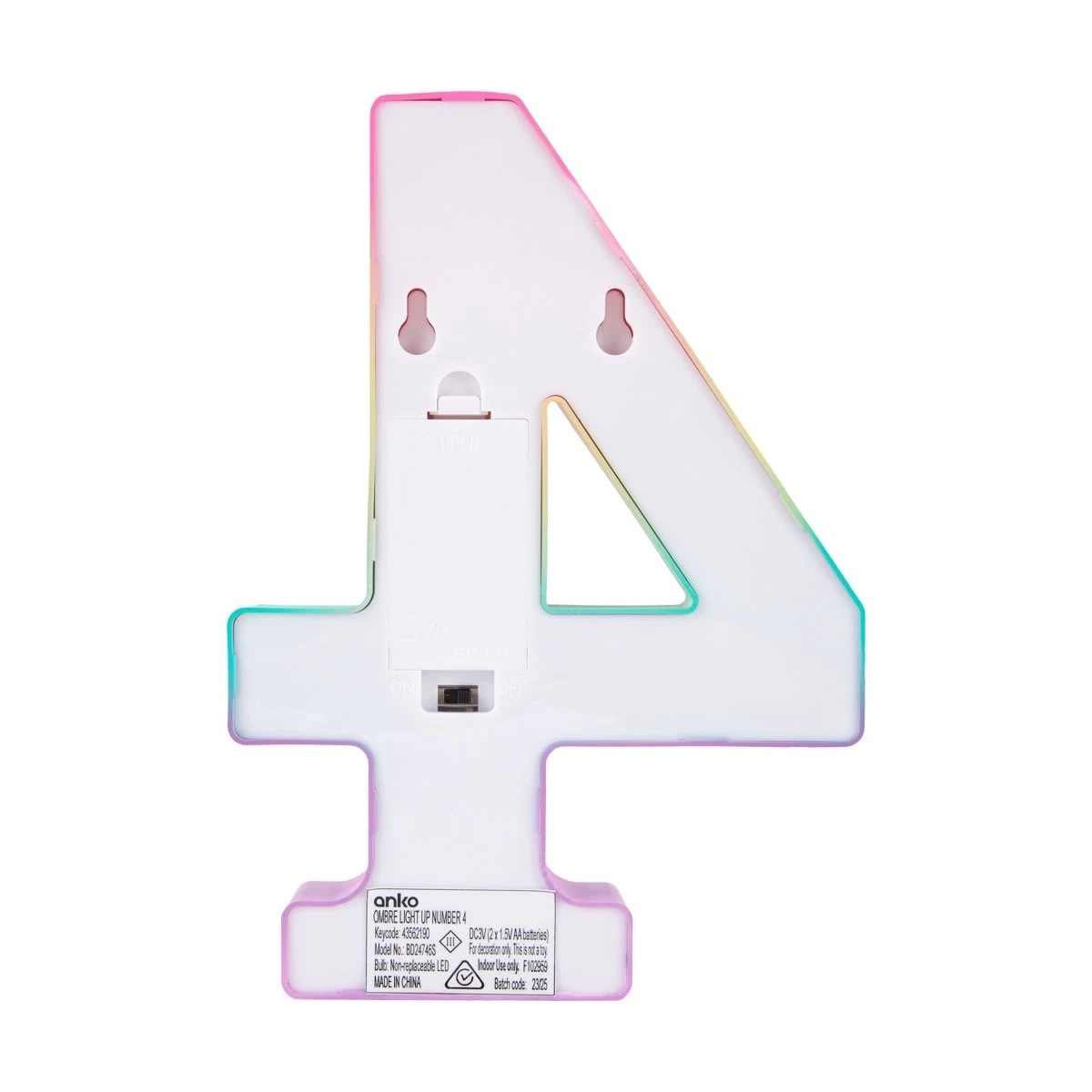 3 Ombre Light Up Number - 4, 3 of 5