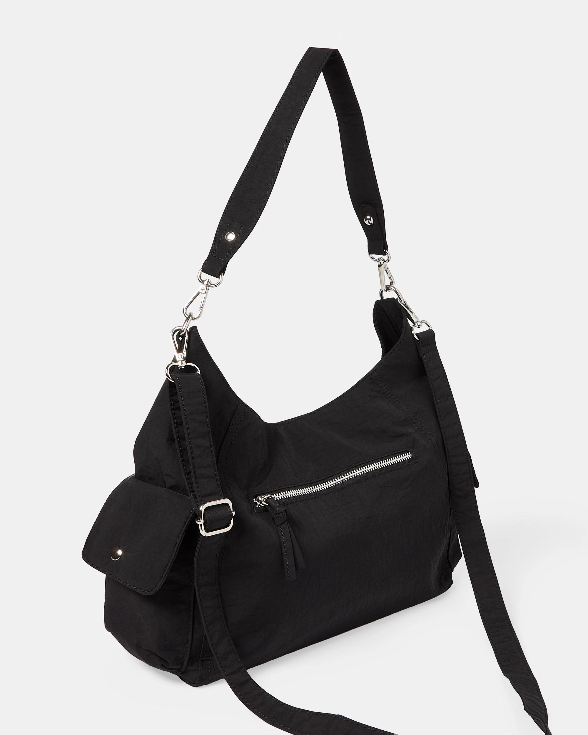 1 Boho Nylon Crossbody Bag Black, 1 of 6