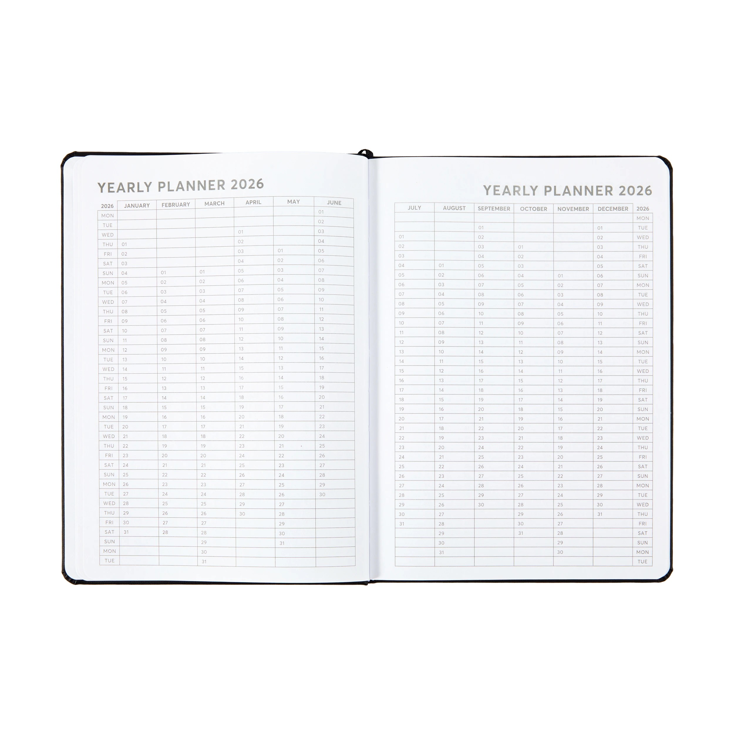 4 2026 Weekly Diary - Black, 4 of 8