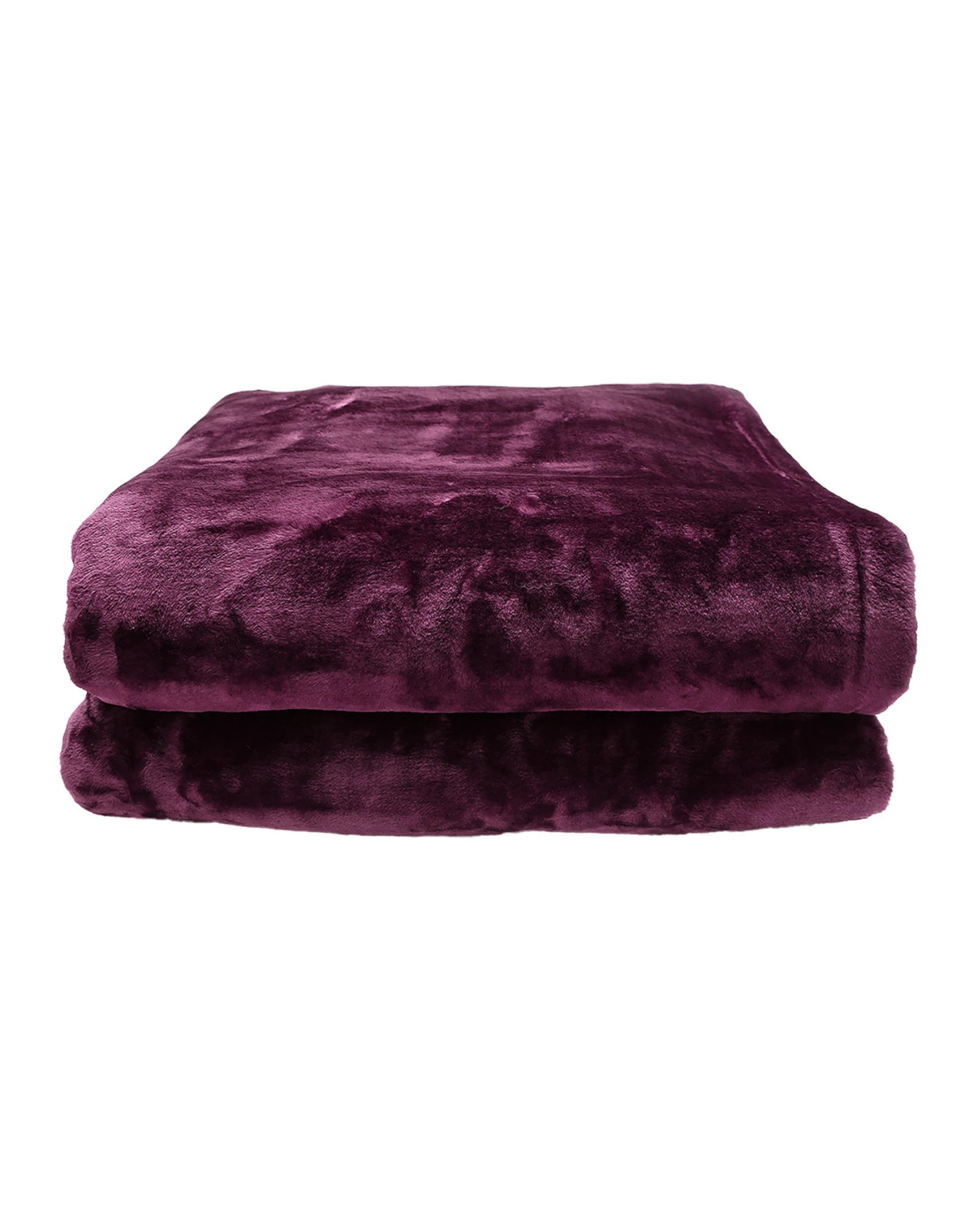 6 Laura Hill 600-gsm Mink Blanket Double-sided Soft Plush Bed Faux Throw Rug Wine Purple
 - Queen Bed, 6 of 8
