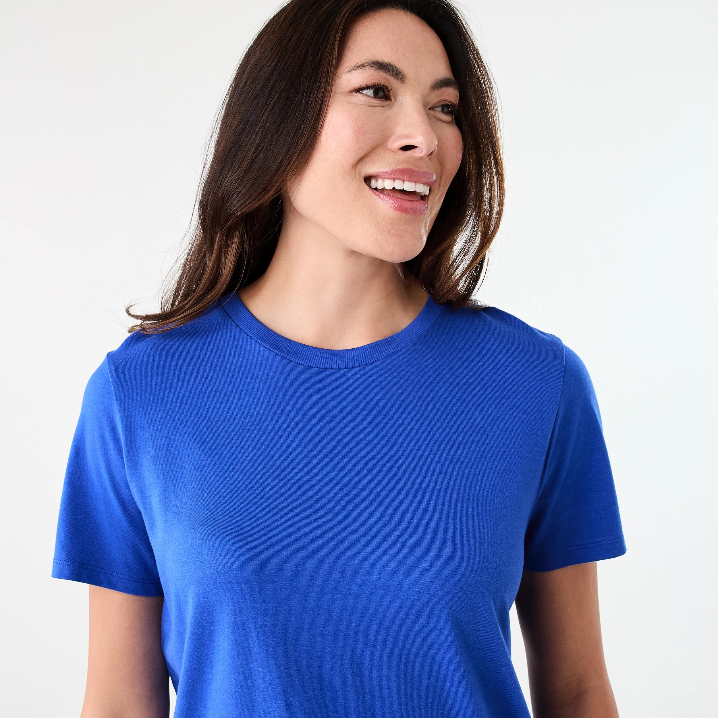 4 Short Sleeve Cotton Modal T-shirt LAPIS BLUE, 4 of 6