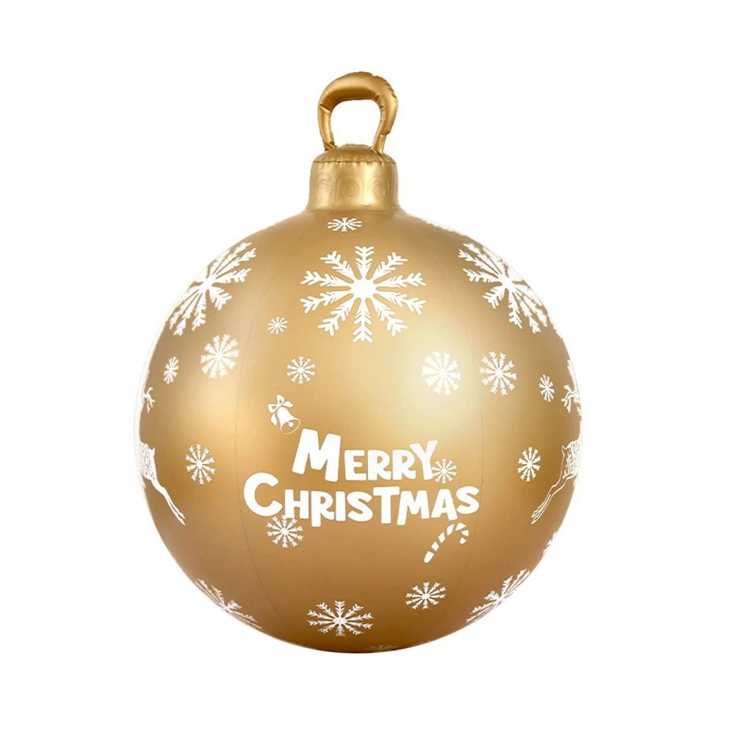 1 Jingle Jollys Christmas Inflatable Ball Bauble 60cm Outdoor Decoration Gold Durable Space Saving Modern Decor - Gold, 1 of 4