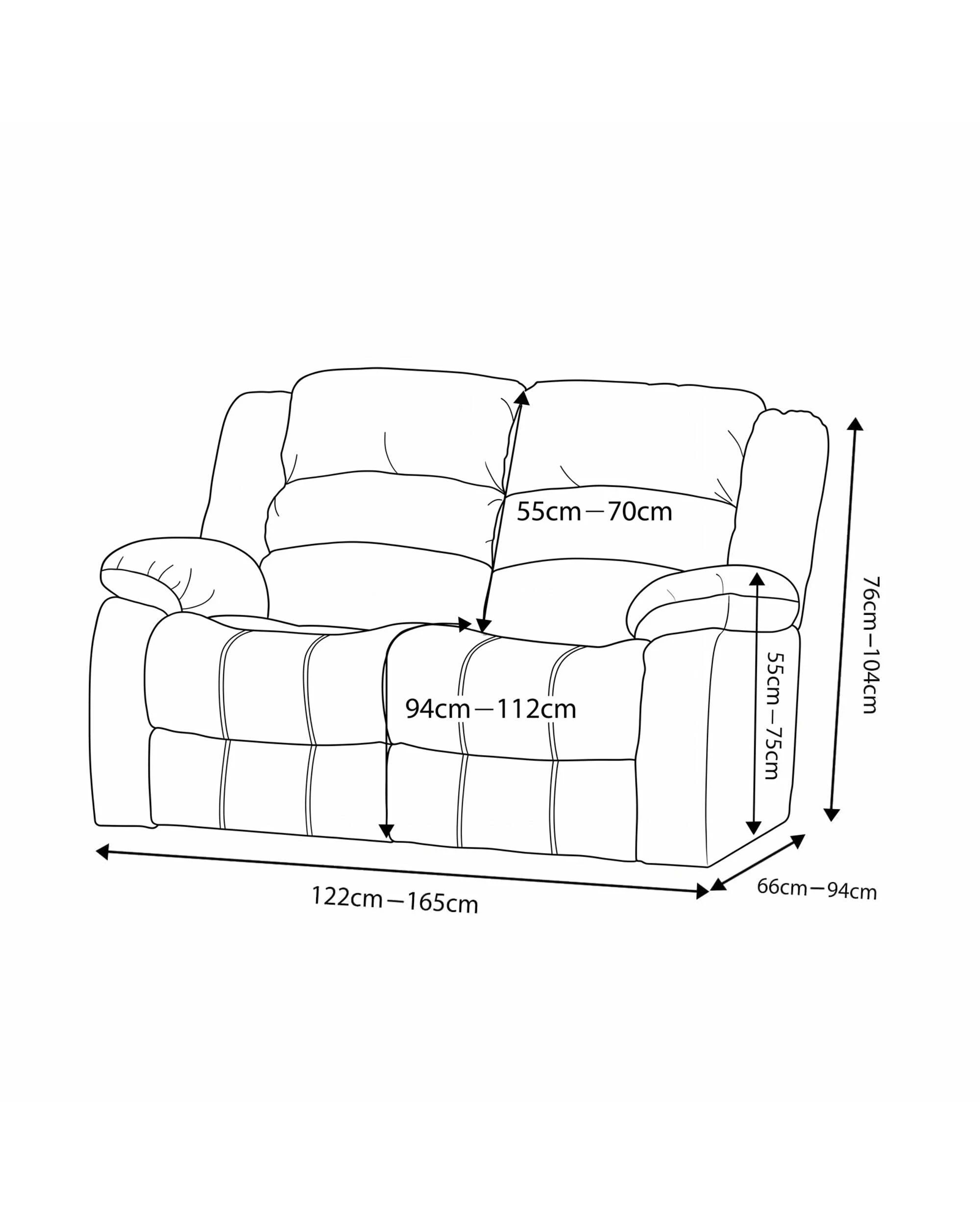6 Smarcute 2 Seater Velvet Recliner Chair Sofa Couch Cover 6 Pieces - Blue, 6 of 6