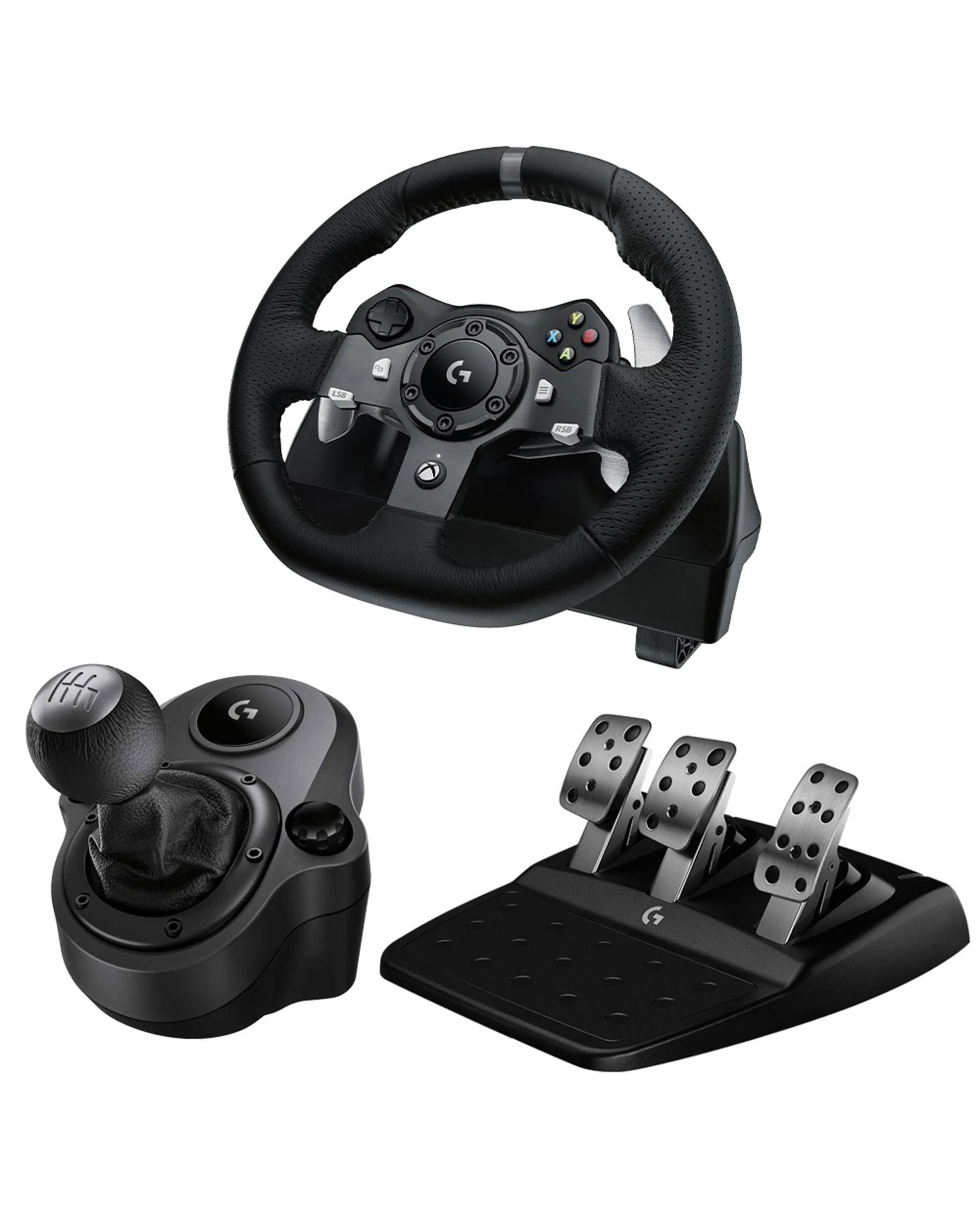 1 Logitech G G920 Driving Force Racing Wheel + Pedals and Shifter for Xbox Series X/S - Black, 1 of 8