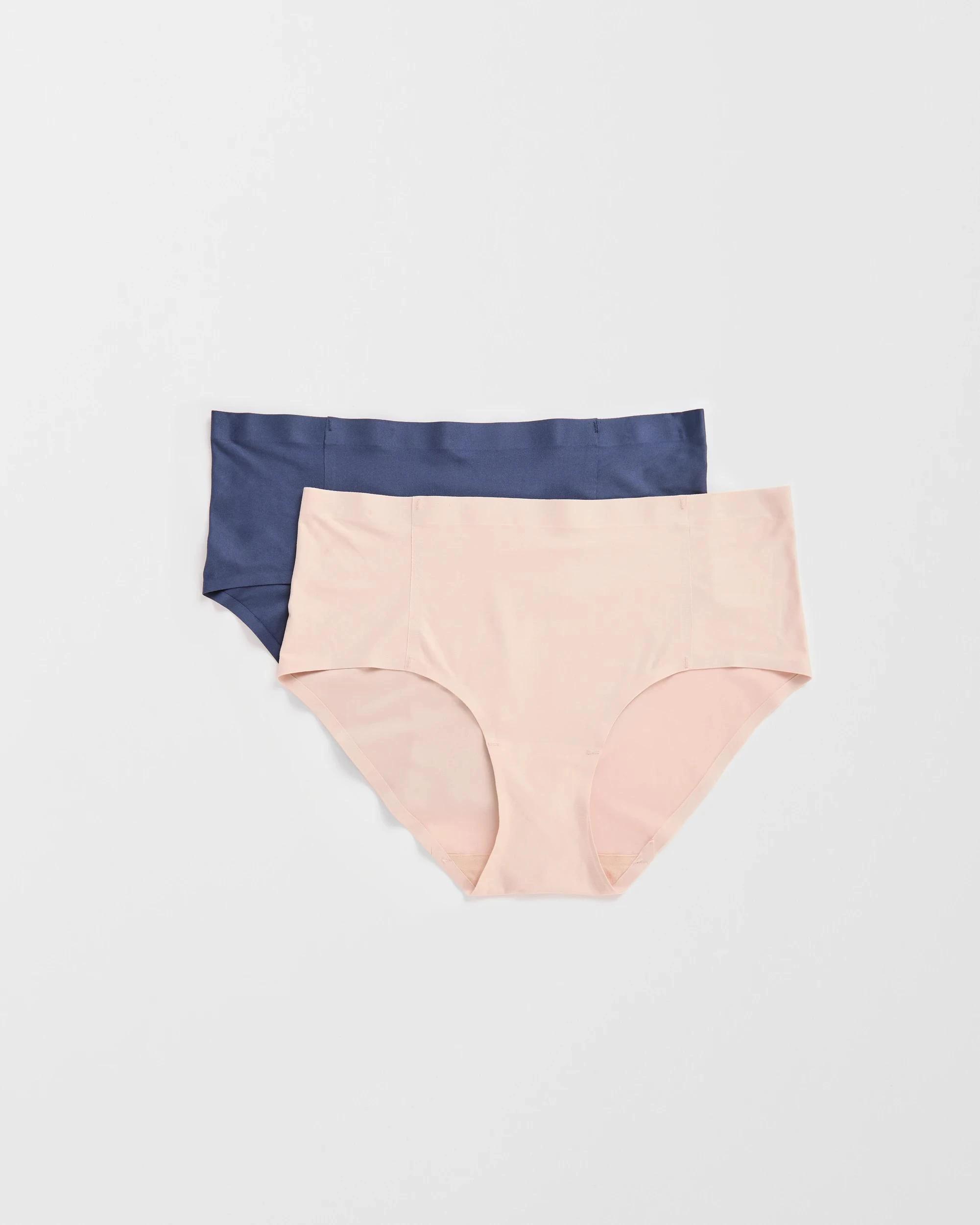 5 Target 2 Pack Bonded No Show Midi Briefs BARE BEAUTY/WINTER BLUE, 5 of 8