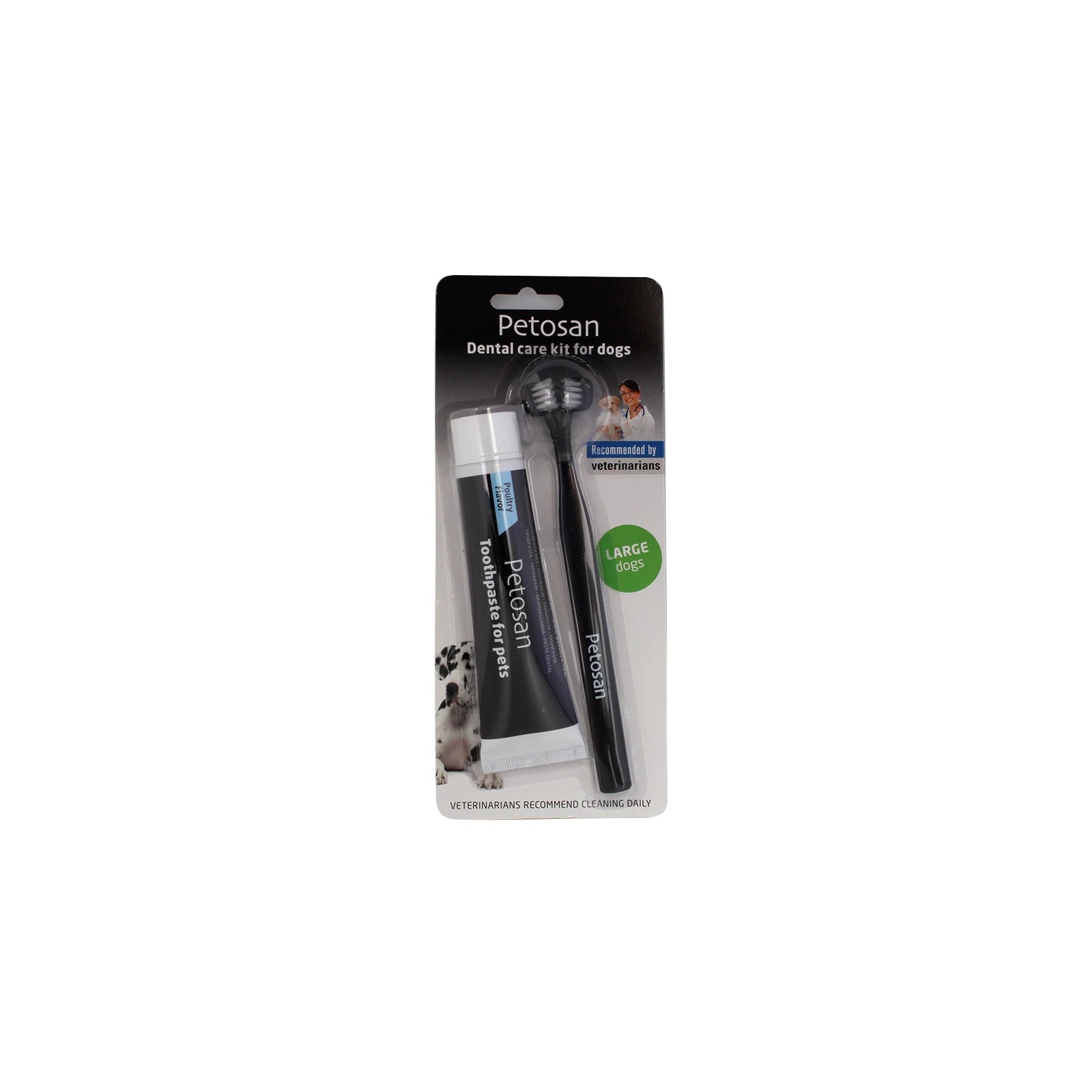 1 Petosan Toothpaste Large Brush Kit For Dogs and Cats - For Large 16kg + Dogs, 1 of 1