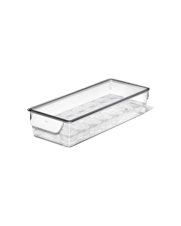 Oxo Good Grips 20 Egg Bin With Stacking Lid Removable Tray And Rounded Handles - Clear