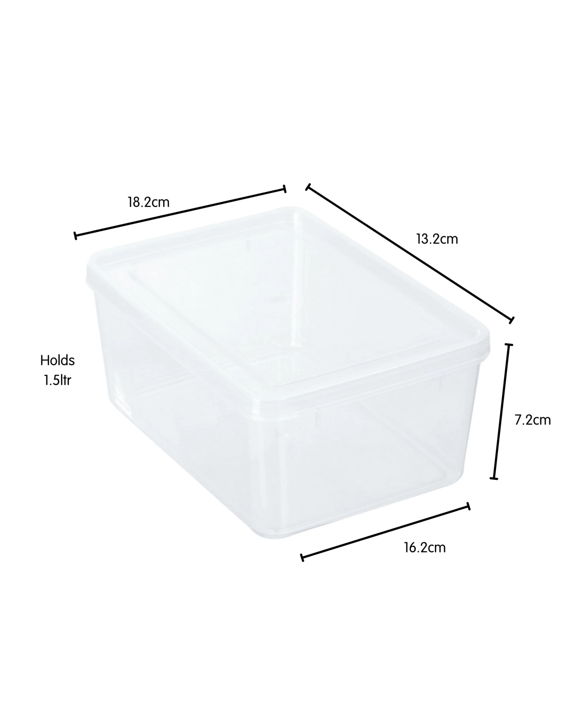 3 Lemon & Lime Keep Fresh Stackable Plastic Food Container 1.5L - Clear, 3 of 3