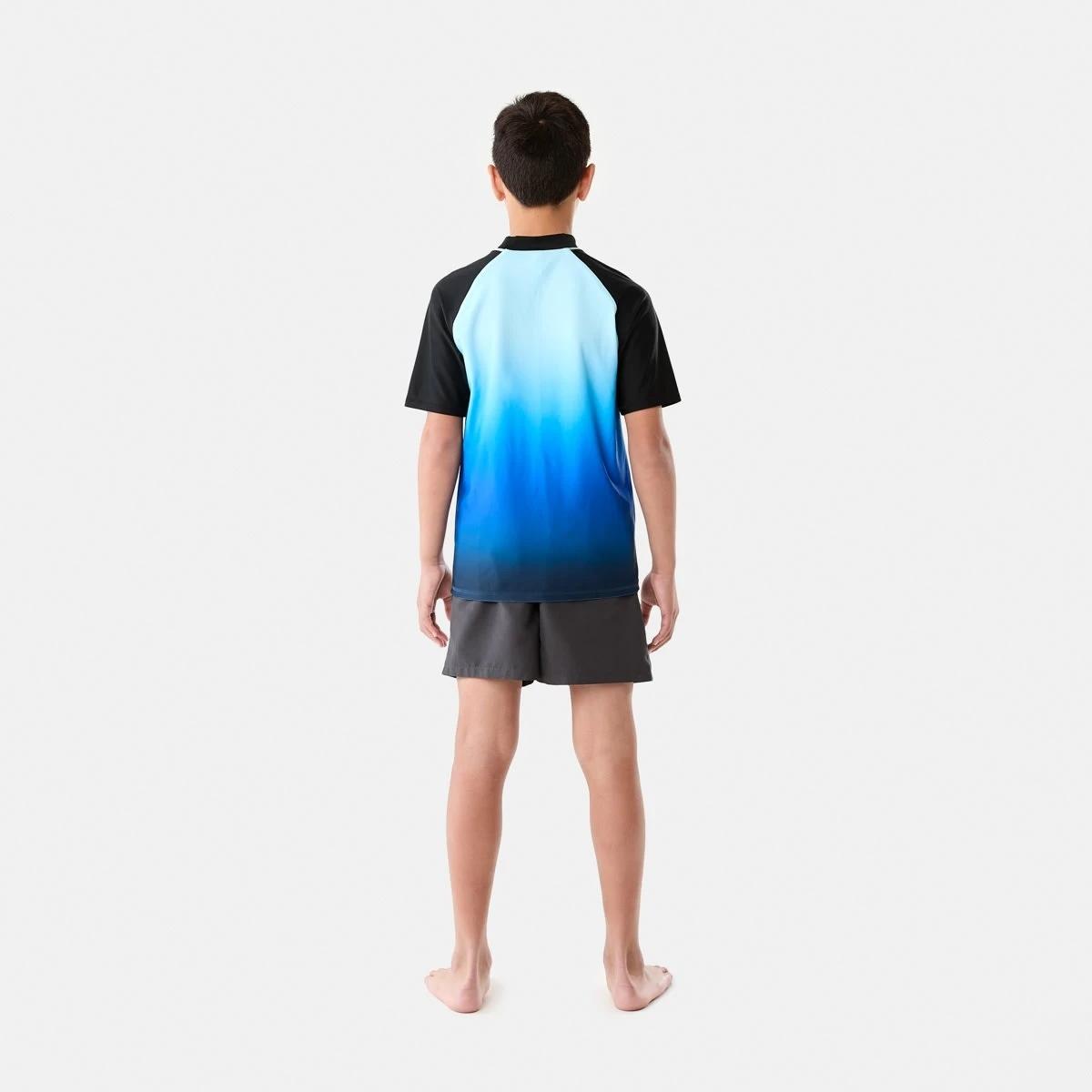 6 Short Sleeve Print Vest OCEAN OMBRE  BLUE, 6 of 6