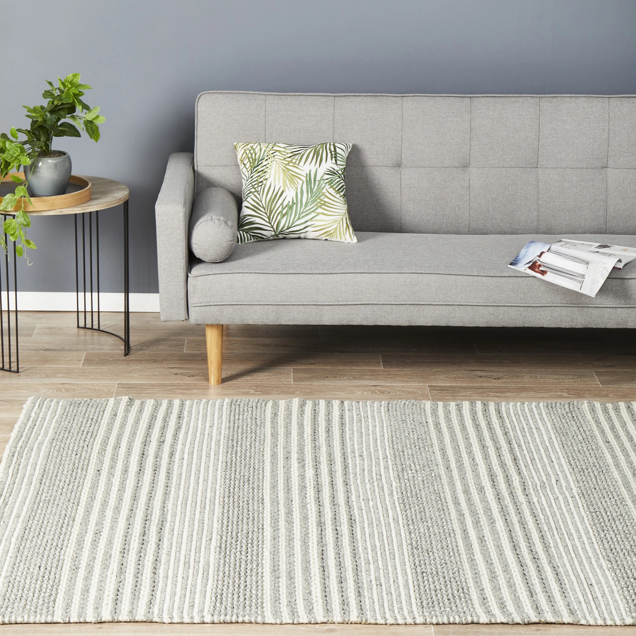 1 Common Ground Rugs Nordica 313 320x230cm - Extra Large Plain & Textured Rug - Silver, 1 of 7