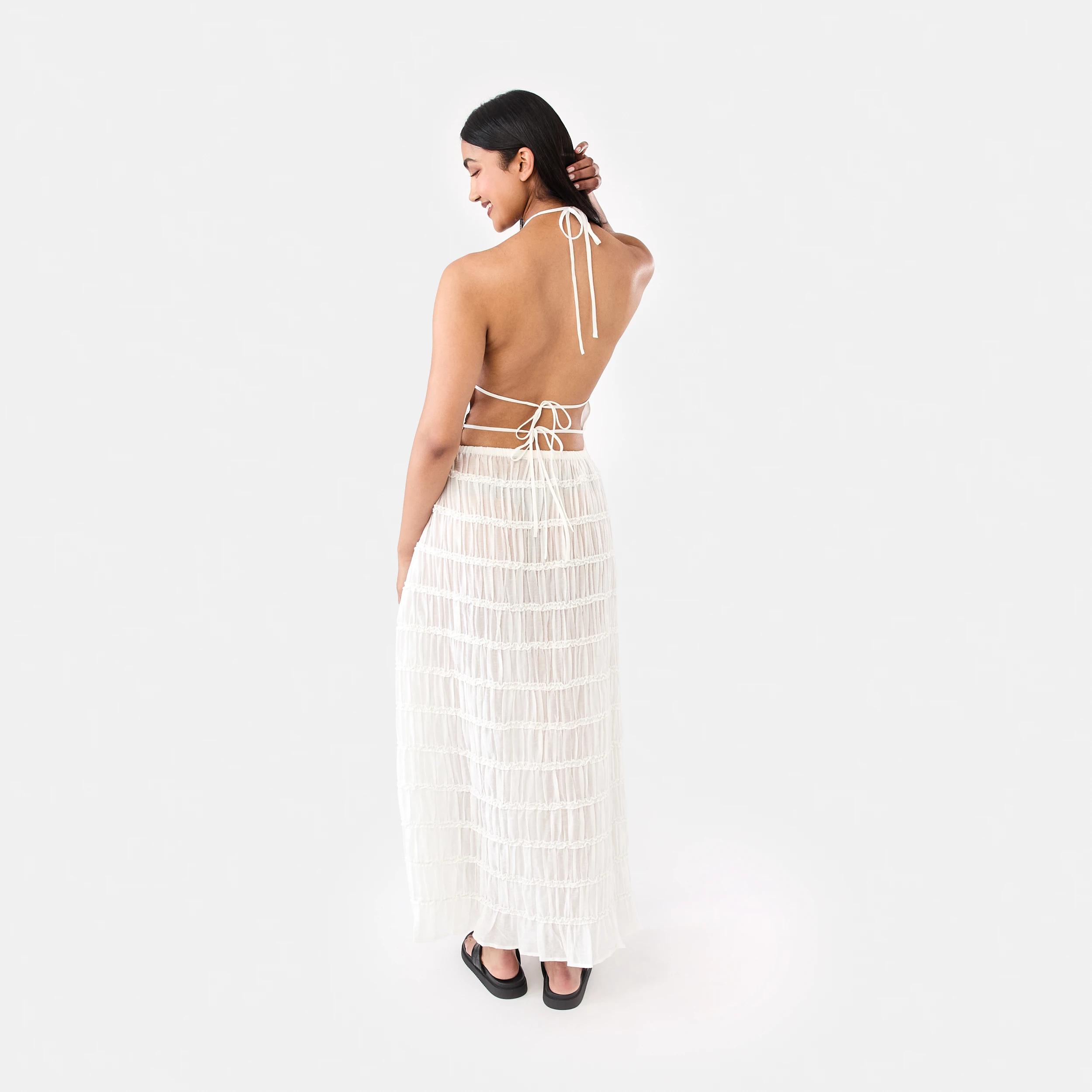 4 Tiered Maxi Skirt Cld White, 4 of 6