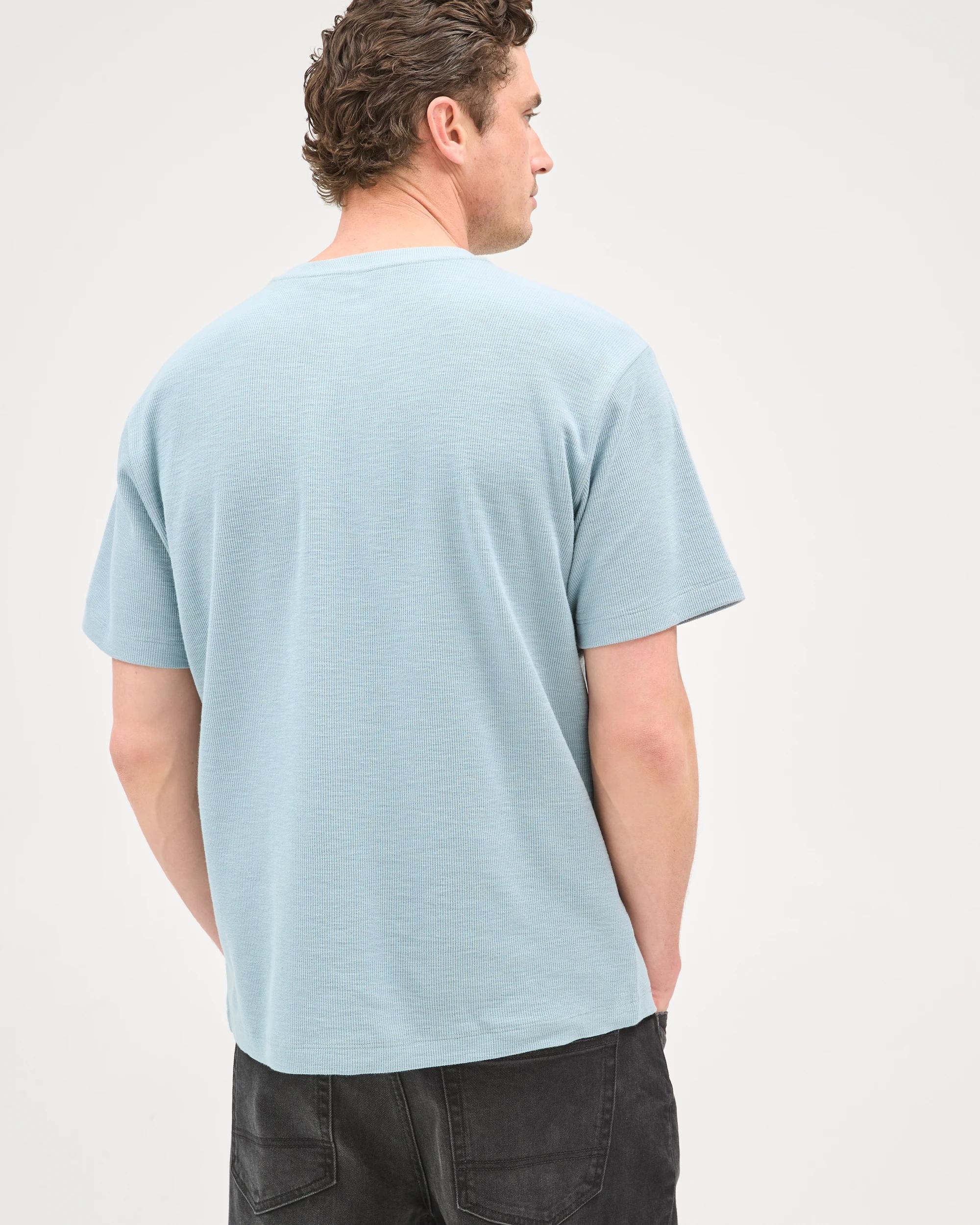 7 Target Man Australian Cotton Fashion Textured T-Shirt ARONA BLUE, 7 of 7