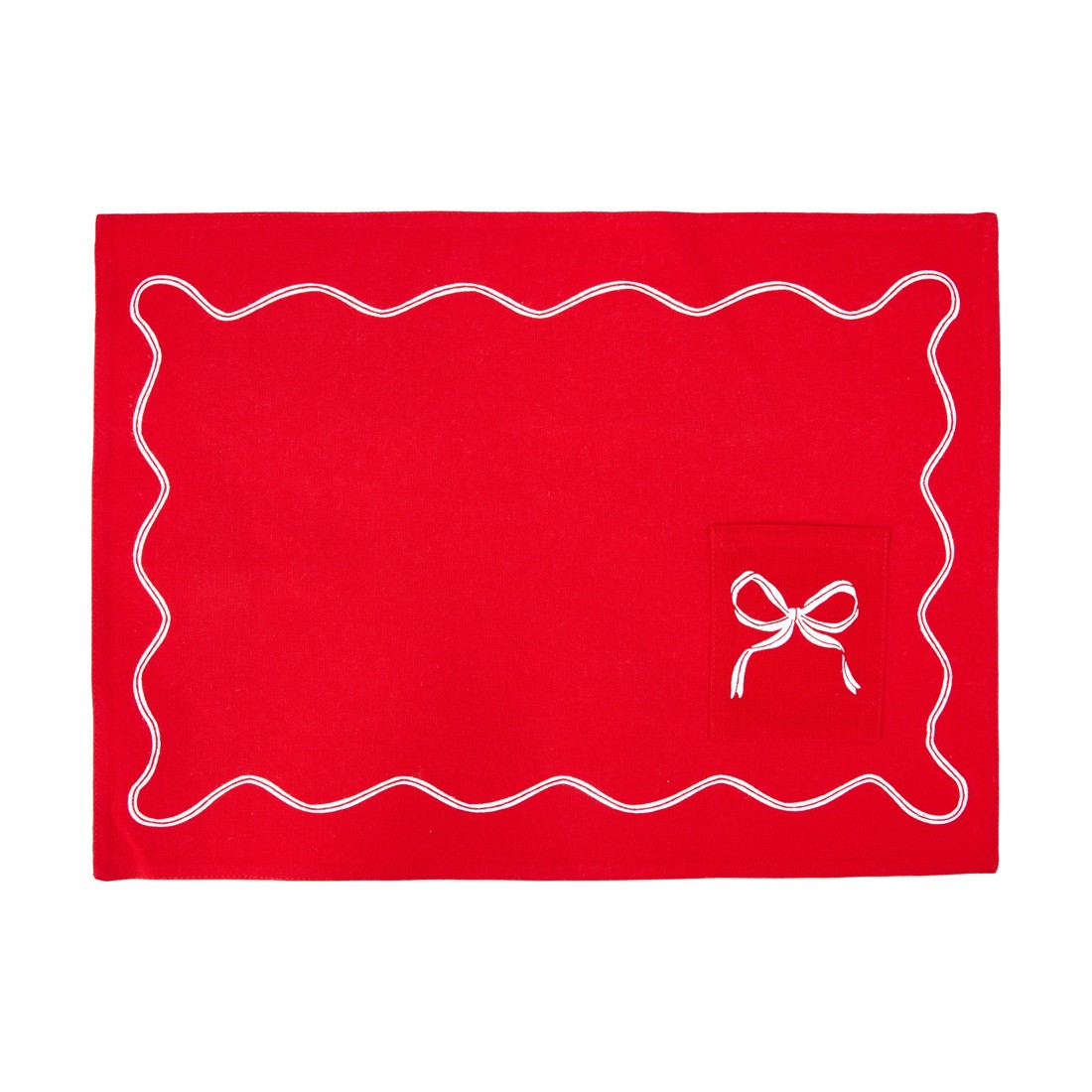 1 Red Bow Placemat with Cutlery Pocket, 1 of 3
