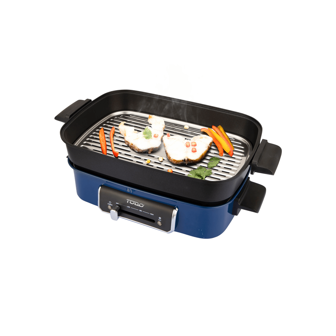 3 TODO 1400W 3-in-1 Electric Multifunction Cooking Pot BBQ Grill Pan Hot Pot, 3 of 9