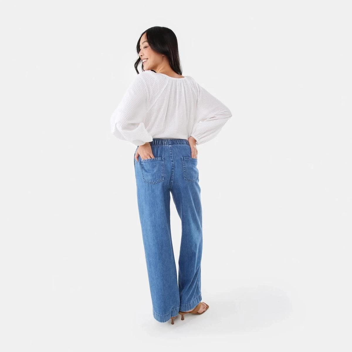 5 Long Sleeve Seersucker Tie Top WHITE, 5 of 10