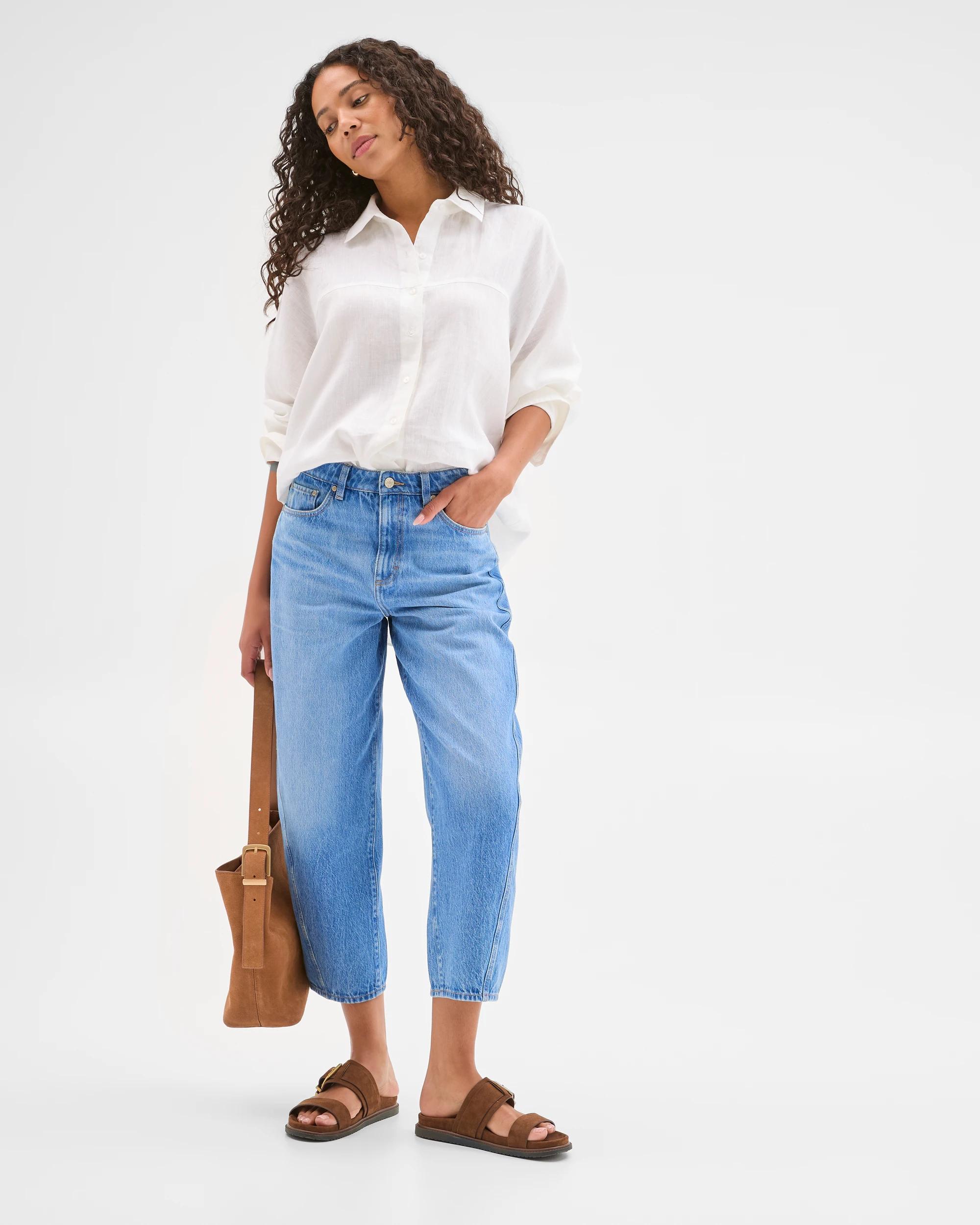 3 Target Denim Harper Barrel Forward Seam Jeans BRIGHT INDIGO, 3 of 6