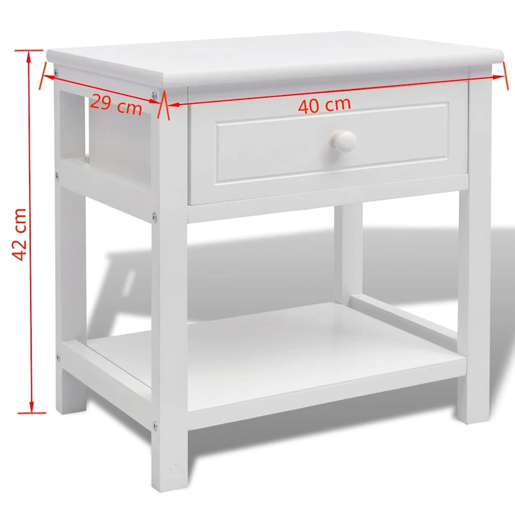 6 vidaXL Bedside cabinet Ample Storage - White, 6 of 7