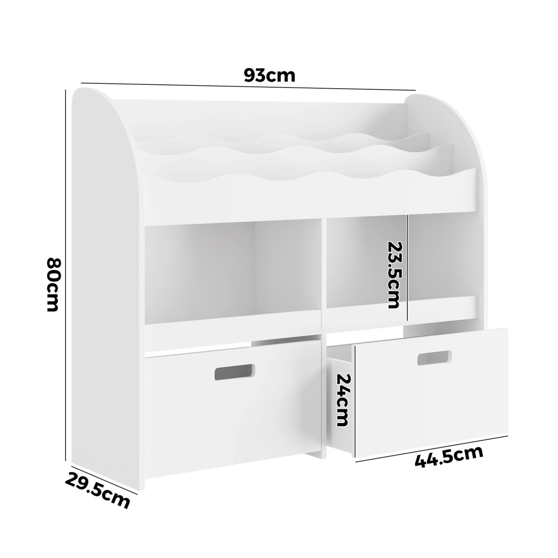 4 Oikiture Kids Bookshelf Children Bookcase Toy Storage Box Display Shelf
 - White, 4 of 10
