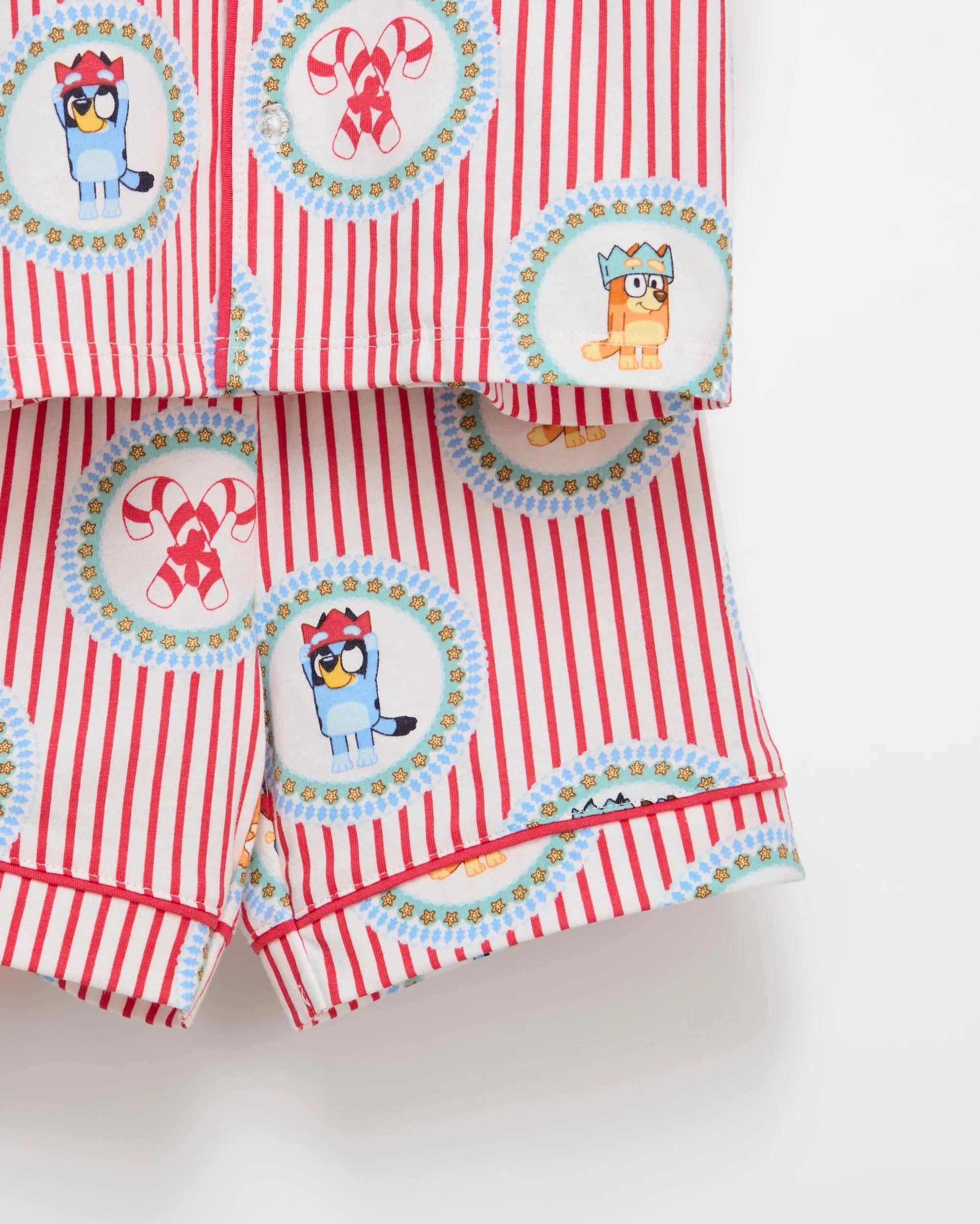 6 Family Matching Christmas Bluey Younger Kids Australian Cotton Pyjama Set BLUEY, 6 of 9