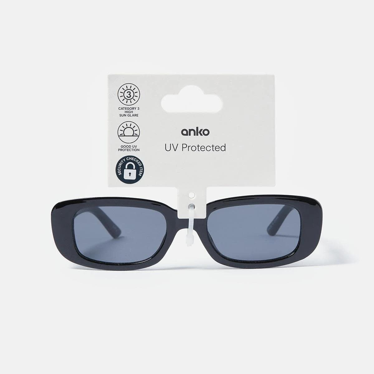 6 Rectangle Classic Sunglasses Black, 6 of 6