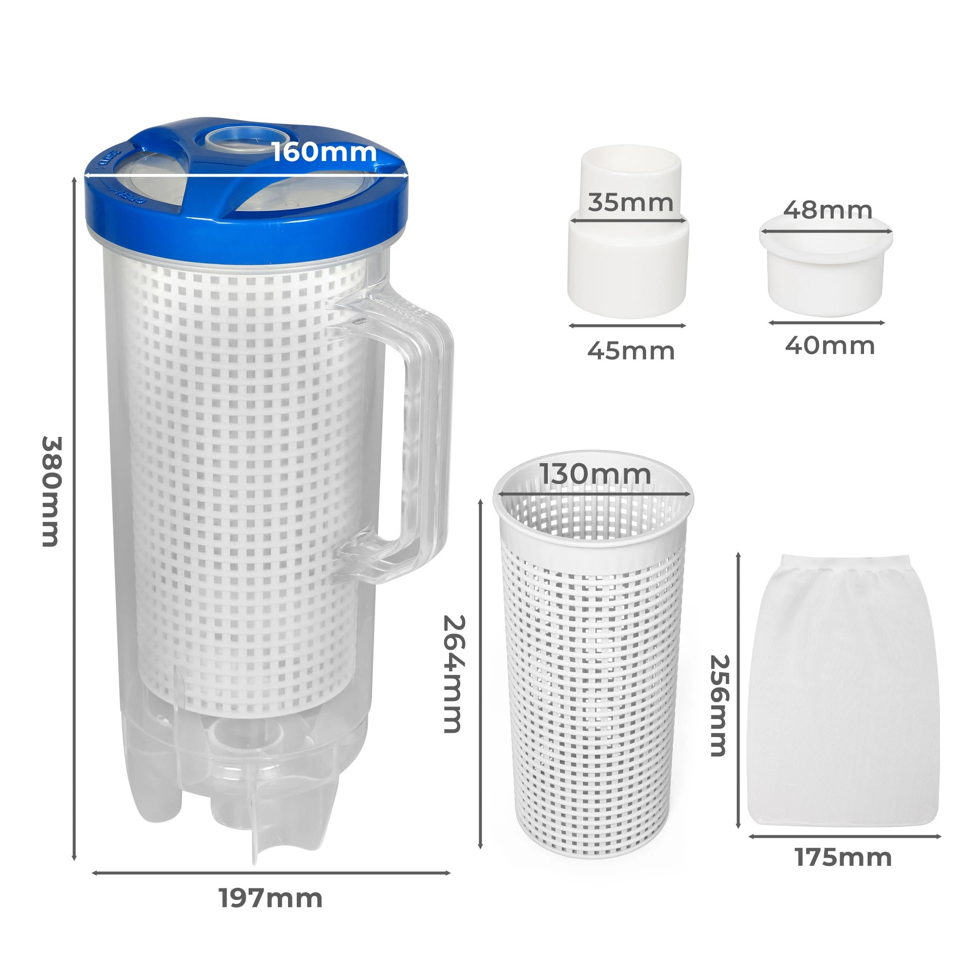 2 Traderight Pool Leaf Canister Suction Catcher Cleaner Ground Swimming Eater L, 2 of 5