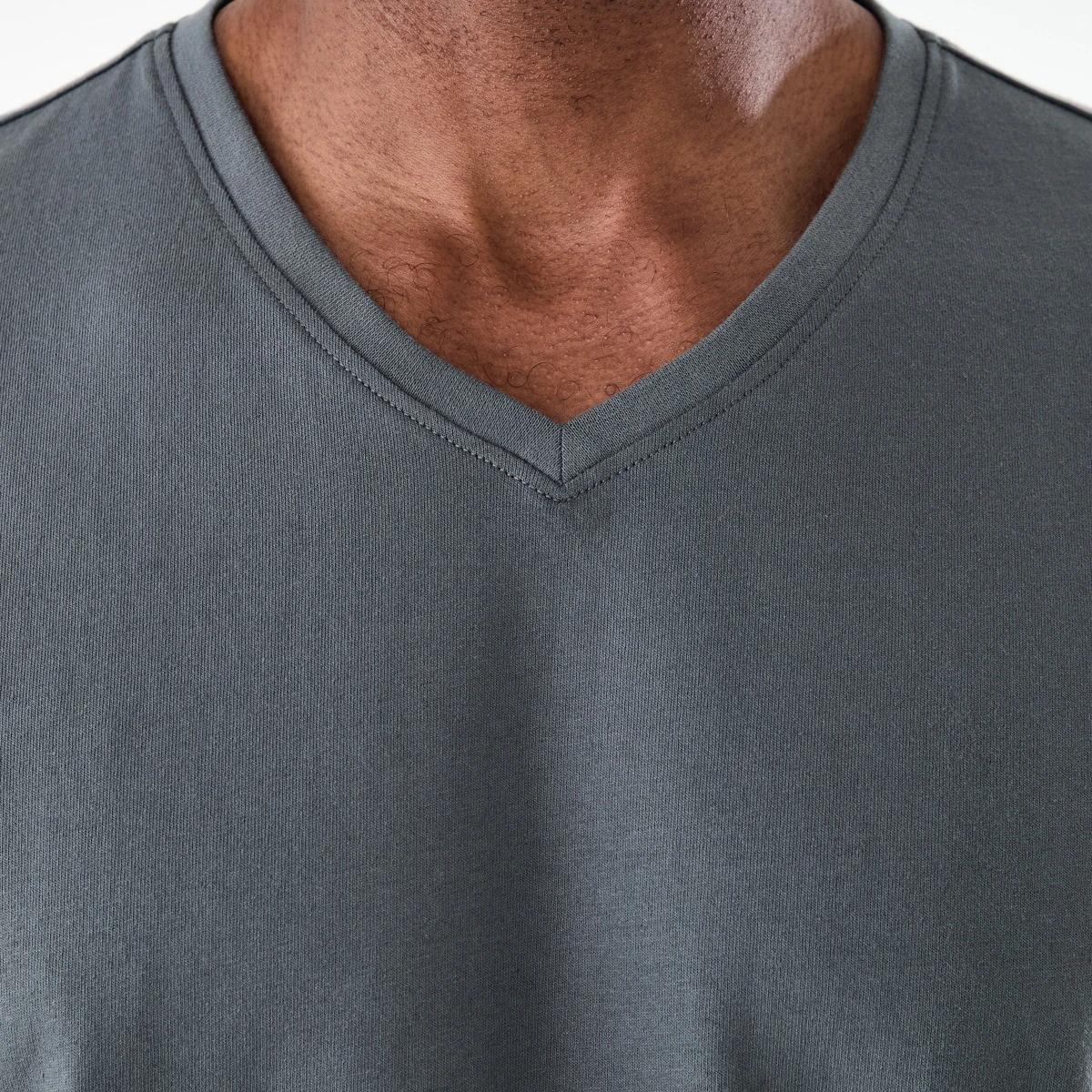 6 Plain V-Neck T-shirt Gry Seal, 6 of 6