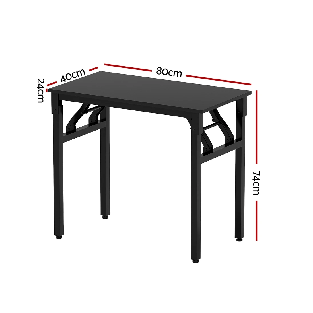 2 Artiss Computer Desk Foldable Balck 80CM - Black, 2 of 6