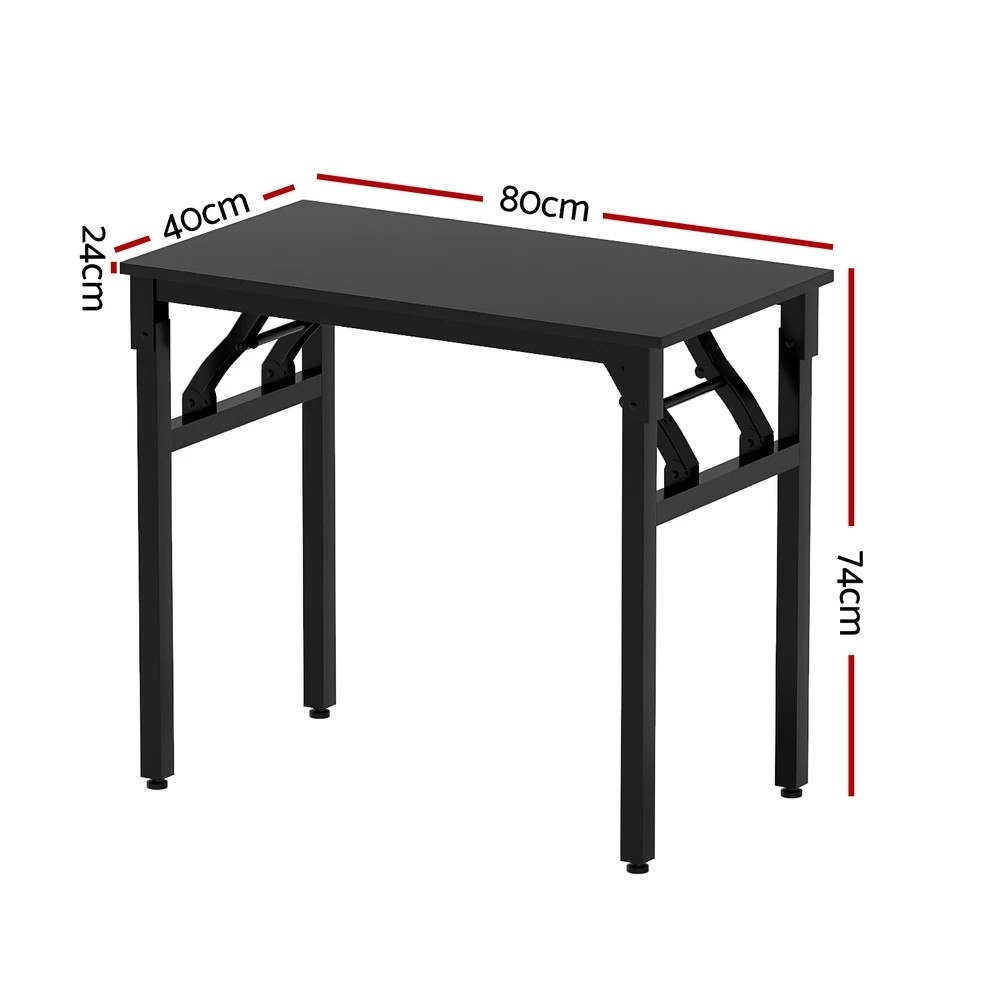 2 Artiss Computer Desk Foldable Balck 80CM - Black, 2 of 5