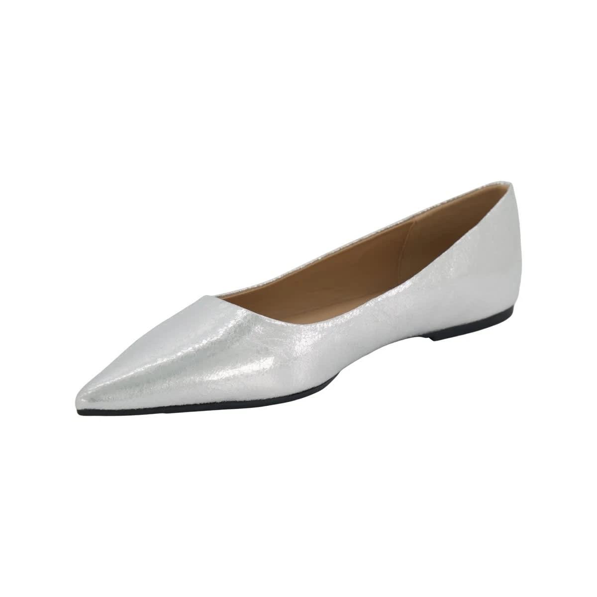 3 Pointed Toe Flats Silver, 3 of 5