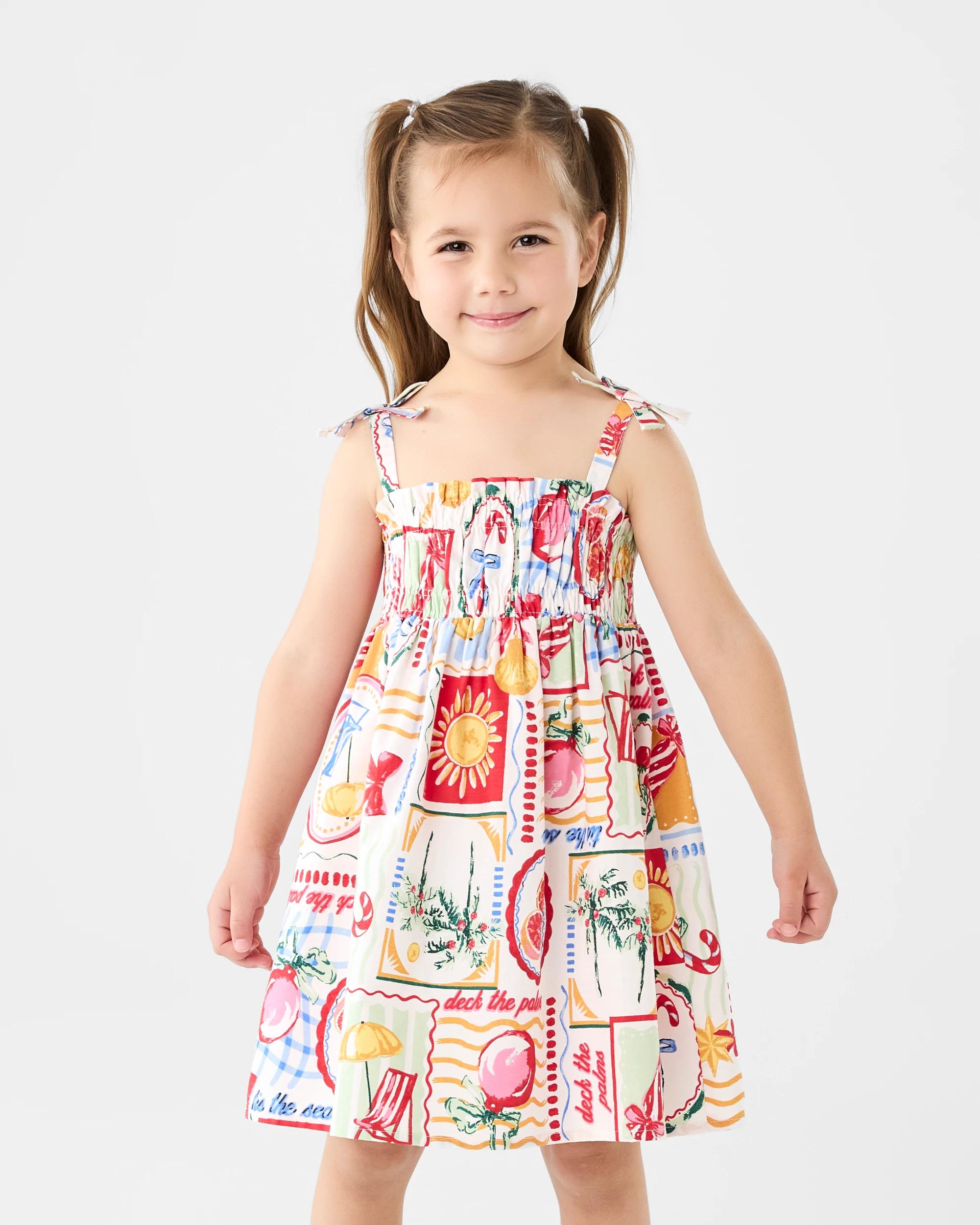 Family Matching Christmas Festive Summer Print Kids Dress - Kmart
