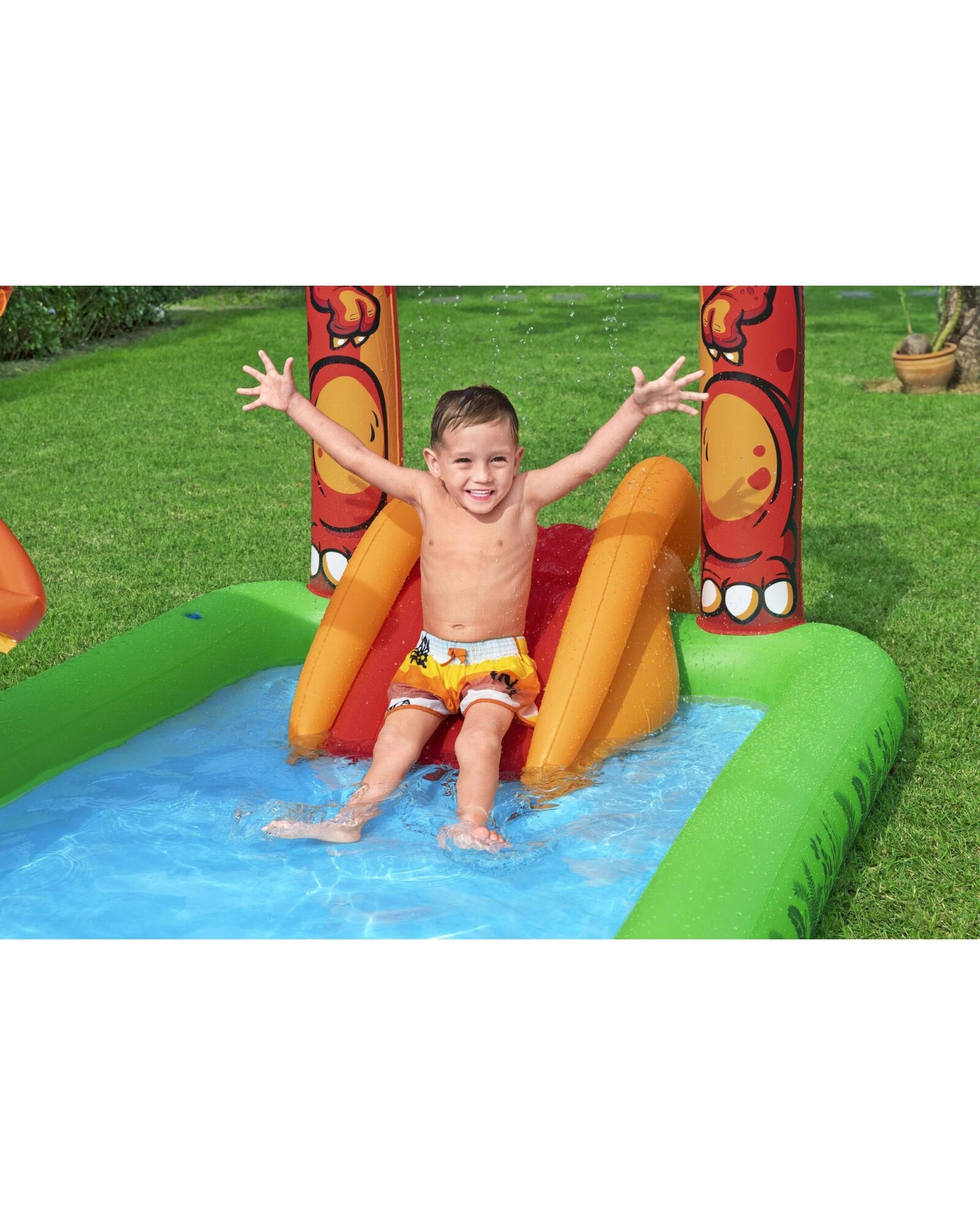 4 Bestway 190L Jurassic Splash Water Play Centre, Bright Dinosaur Theme with Slide, 4 of 6