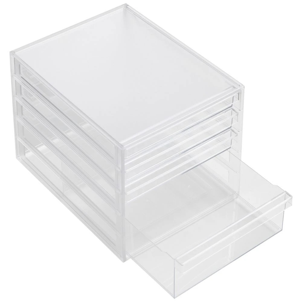 4 J.Burrows Desktop File Organiser 4 Drawer Clear, 4 of 4