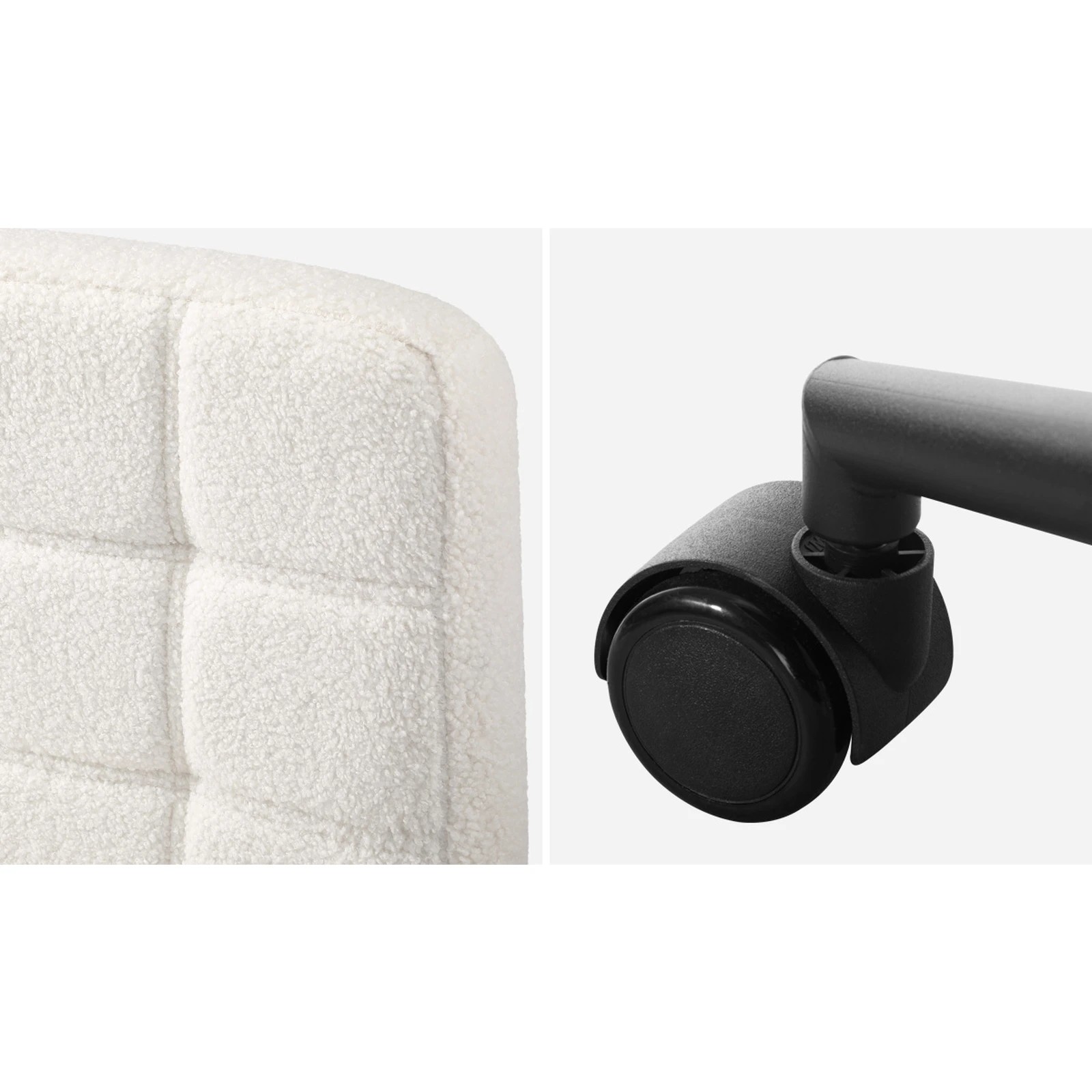 6 Oikiture Armless Office Desk Chair Boucle
 - White, 6 of 10