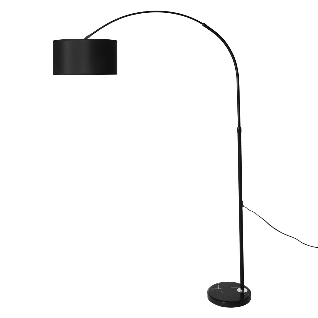 1 220V 60W Iron+Marble+Cloth Floor Lamp Black Stand Black Lamp, 1 of 5