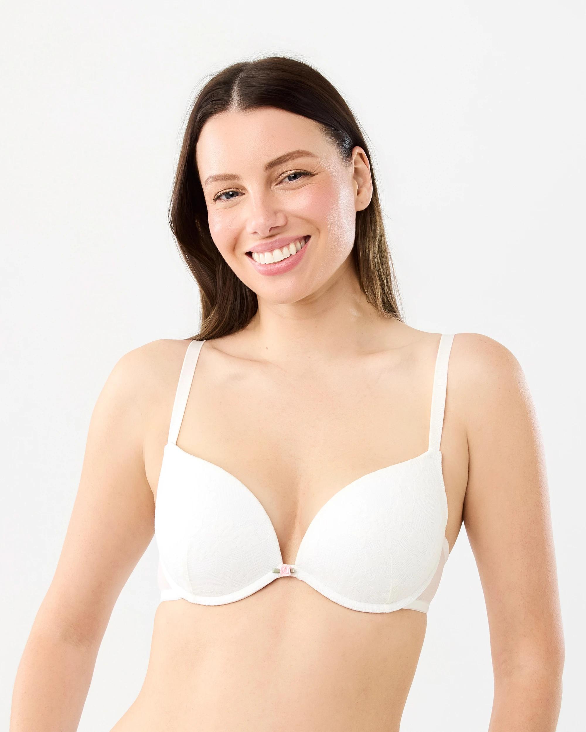 1 Lace Push-Up Bra Cld White