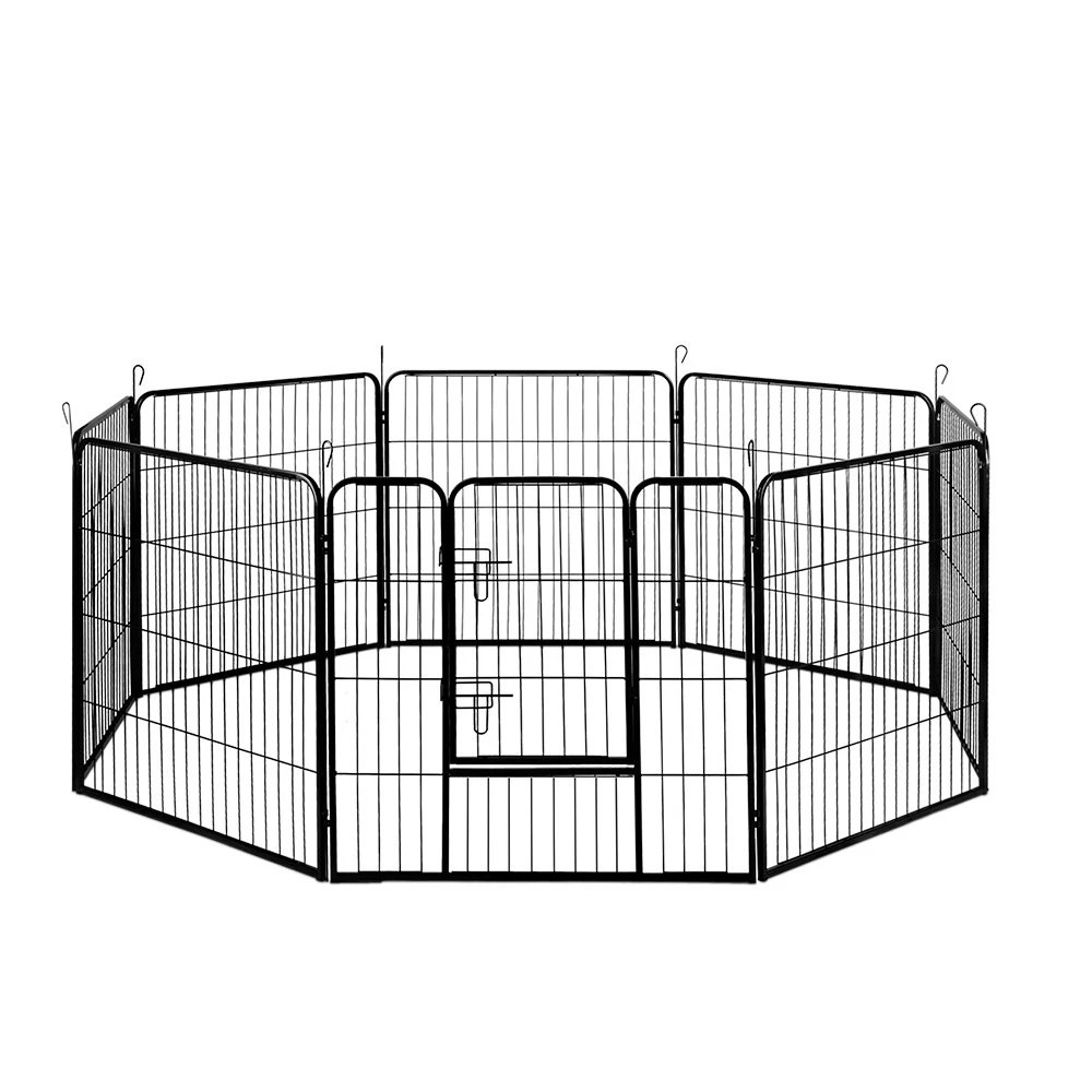 1 i.Pet 32" 8 Panel Dog Playpen Pet Exercise Cage Enclosure Fence Play Pen - Black, 1 of 7
