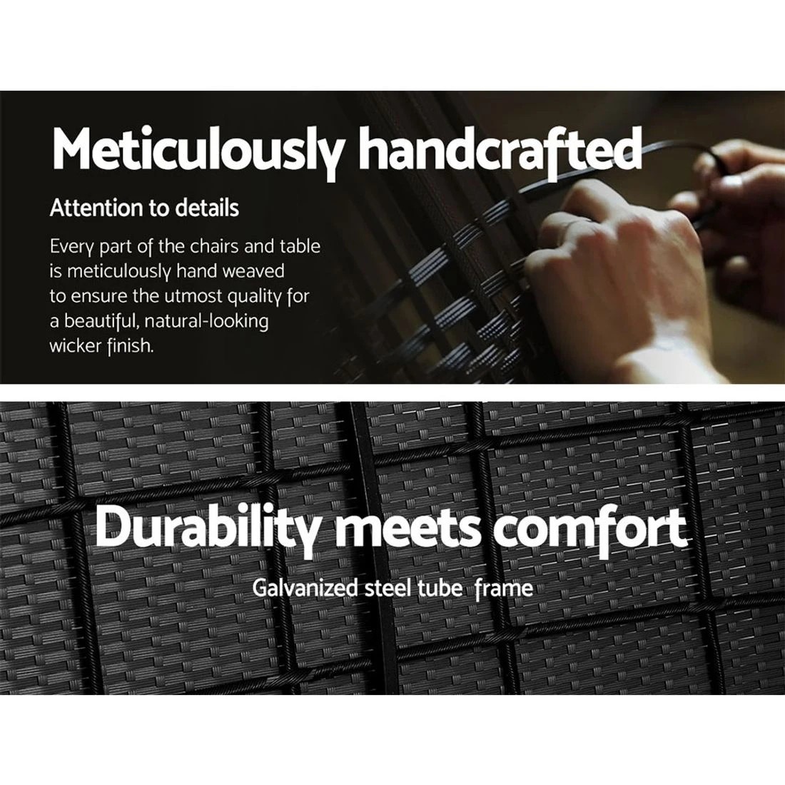 5 Gardeon 4 Seater Outdoor Sofa Set Wicker Setting Table Chair Furniture - Black, 5 of 8