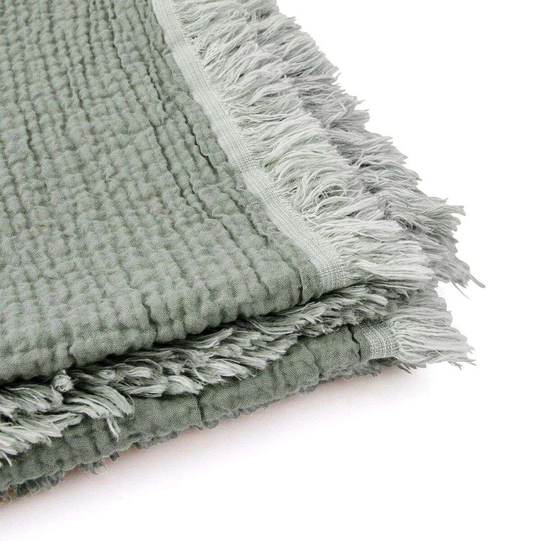 5 Reversible Muslin Throw - Sage, 5 of 6