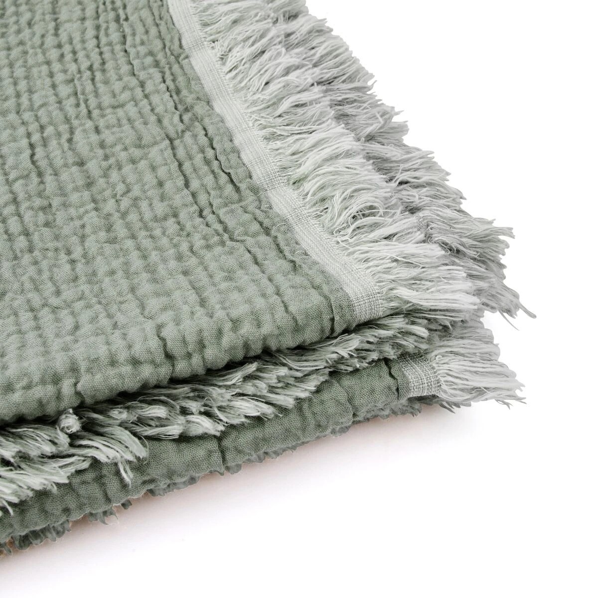 5 Reversible Muslin Throw - Sage, 5 of 6